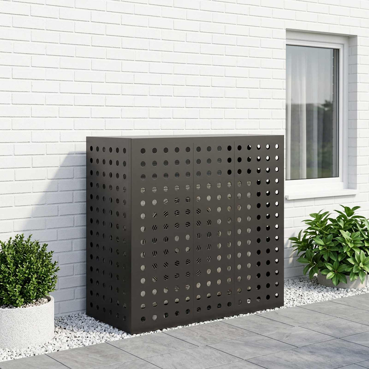 Pokrov za klima uređaj Crna 110 x 50 x 105 cm Čelik
