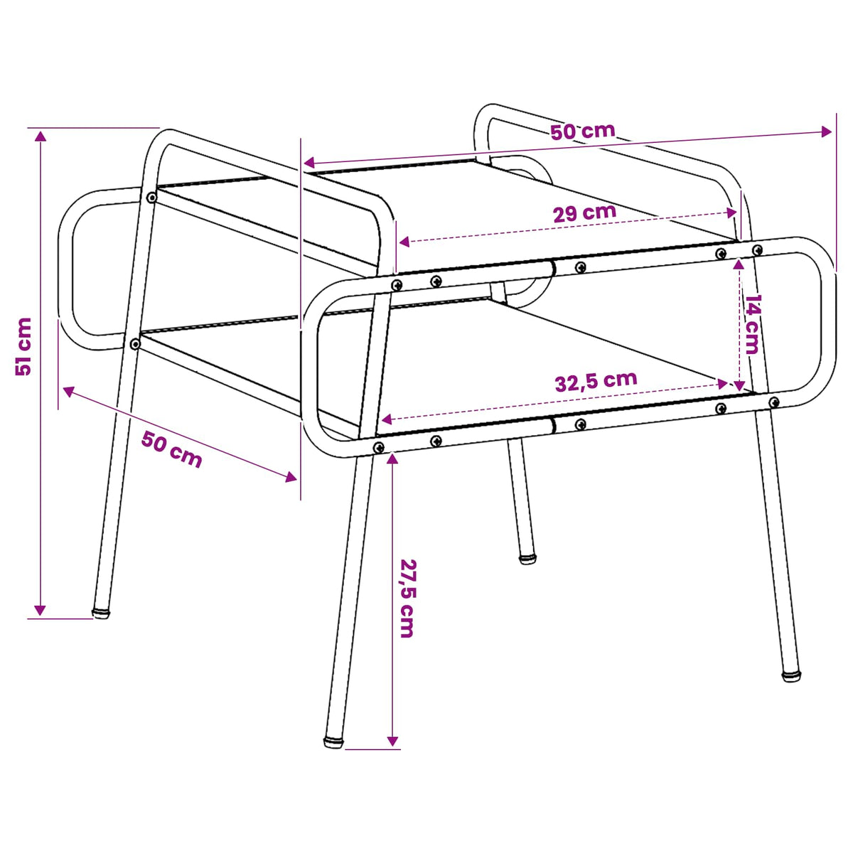 Stolić za kavu Crni hrast 50 x 50 x 51 cm Konstruirano drvo