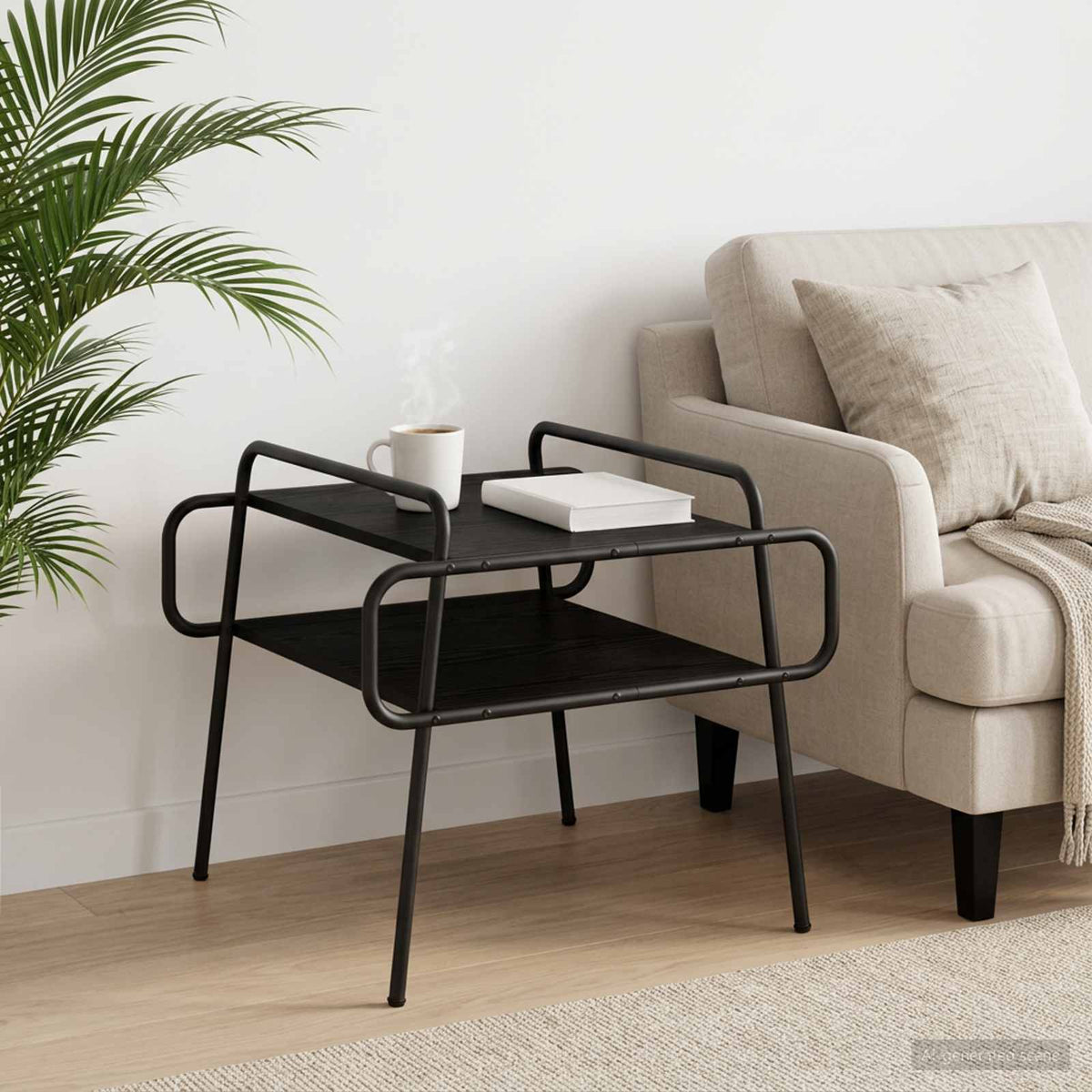 Stolić za kavu Crni hrast 60 x 60 x 51 cm Konstruirano drvo