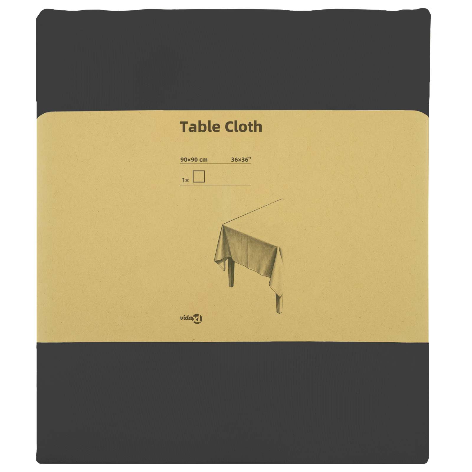 Tkanina za stol Četvrtasti Tamnosiva 90 x 90 cm Poliester