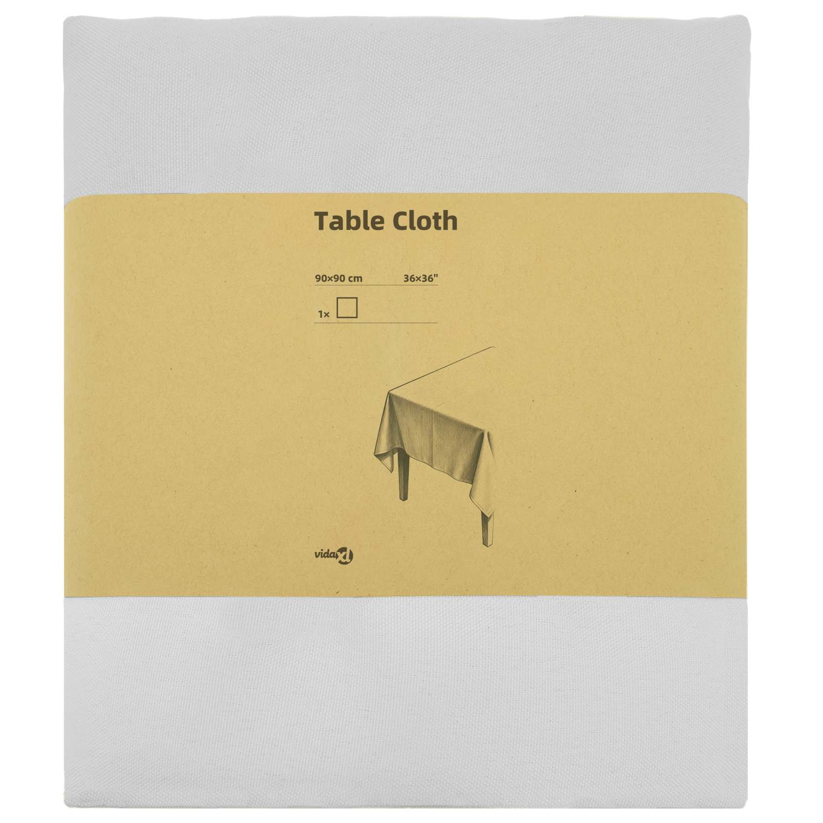 Tkanina za stol Četvrtasti Bijela 90 x 90 cm Poliester
