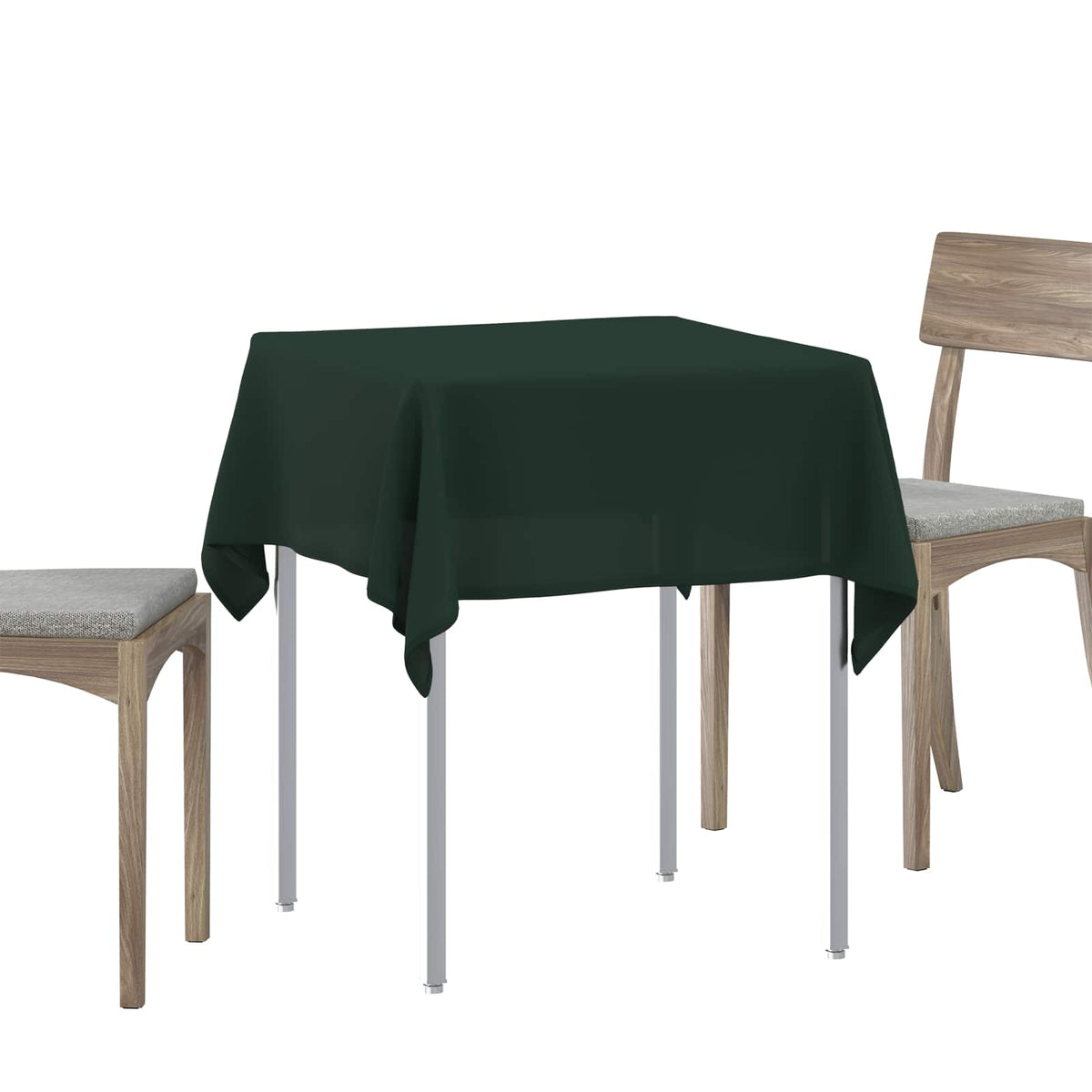 Tkanina za stol Četvrtasti Tamnozelena Poliester 140 x 140 cm