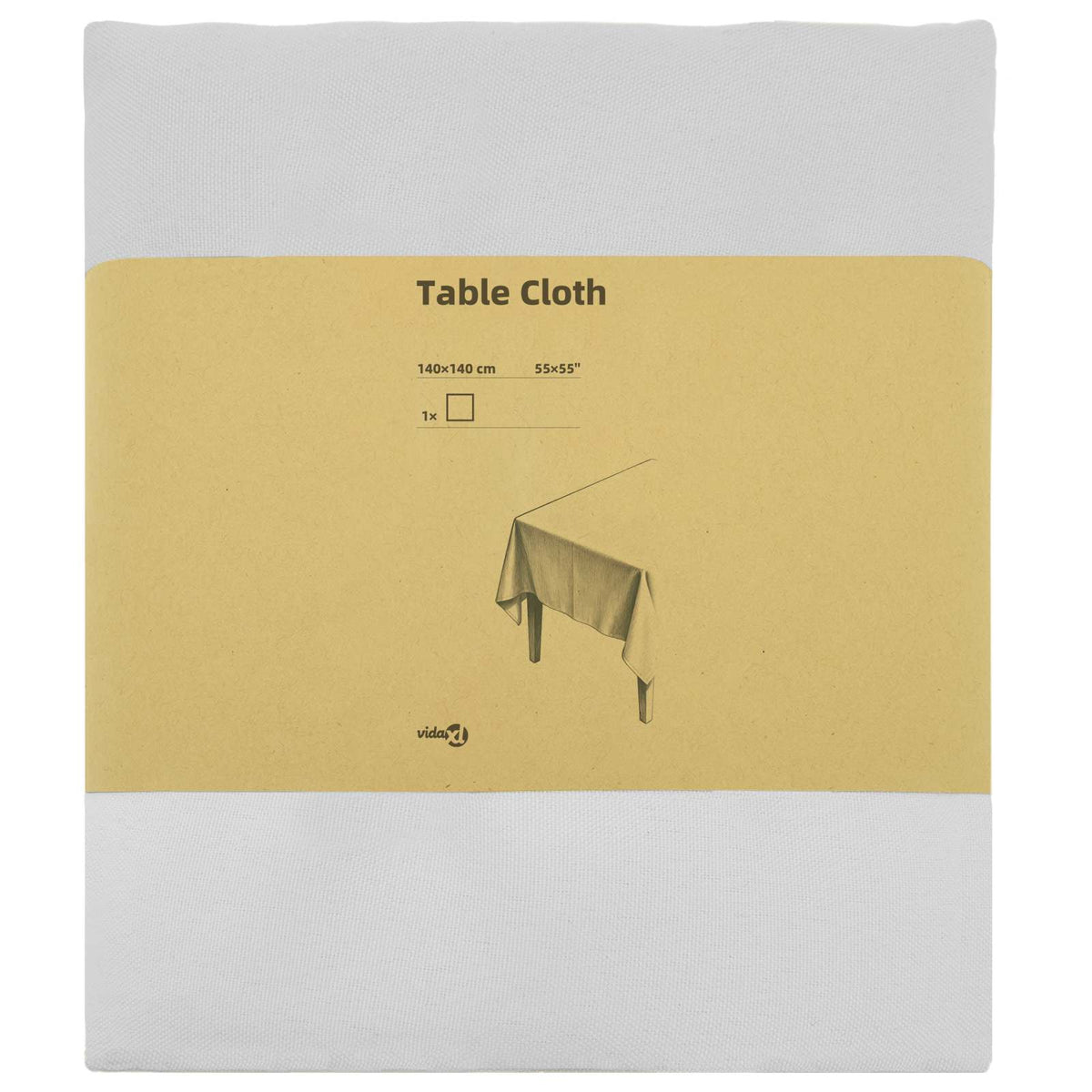 Tkanina za stol Četvrtasti Bijela Poliester 140 x 140 cm