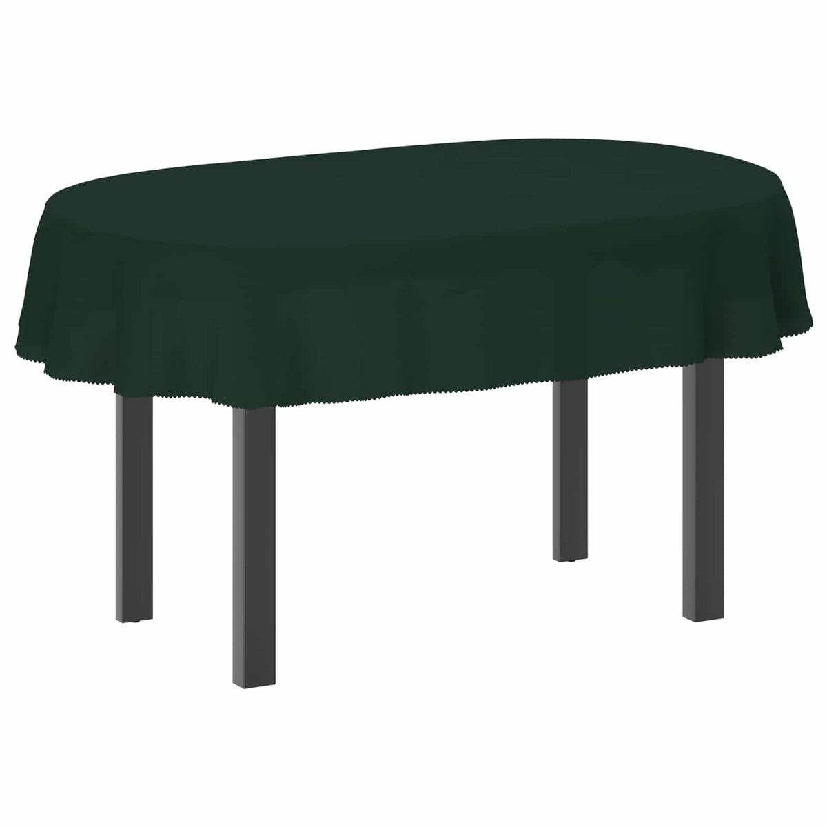 Tkanina za stol Ovalni Tamnozelena 160 x 220 cm Poliester