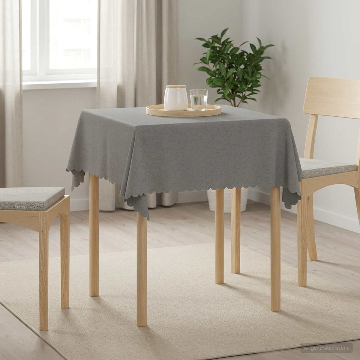 Tkanina za stol 5 kom. Četvrtasti Svjetlosiva 110 x 110 cm