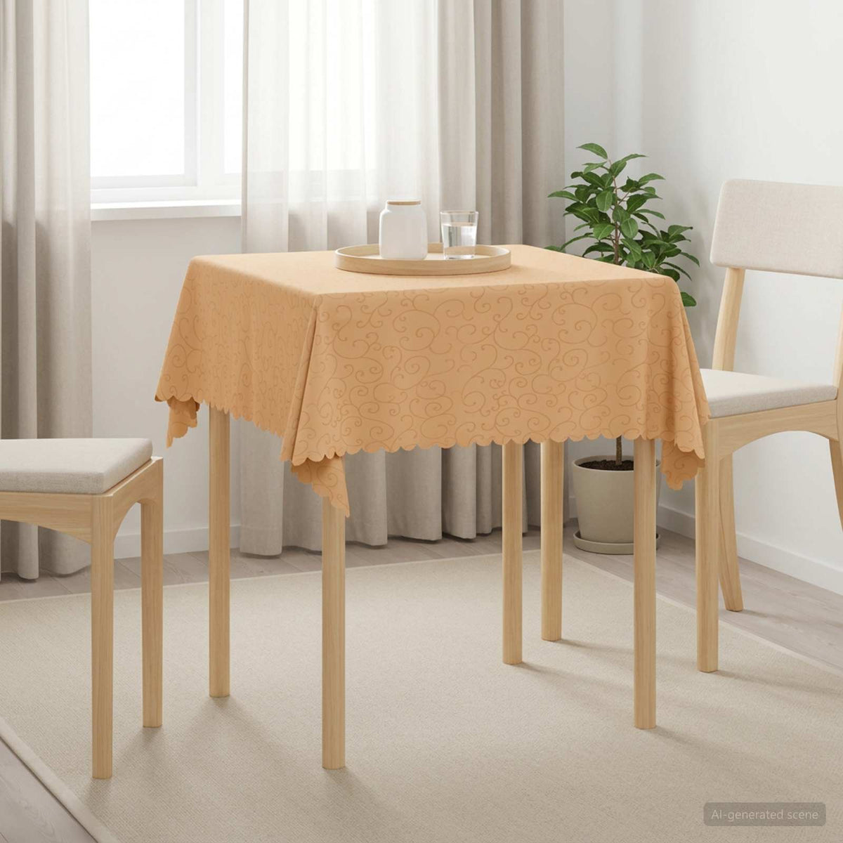 Tkanina za stol 5 kom. Četvrtasti Bež 110 x 110 cm