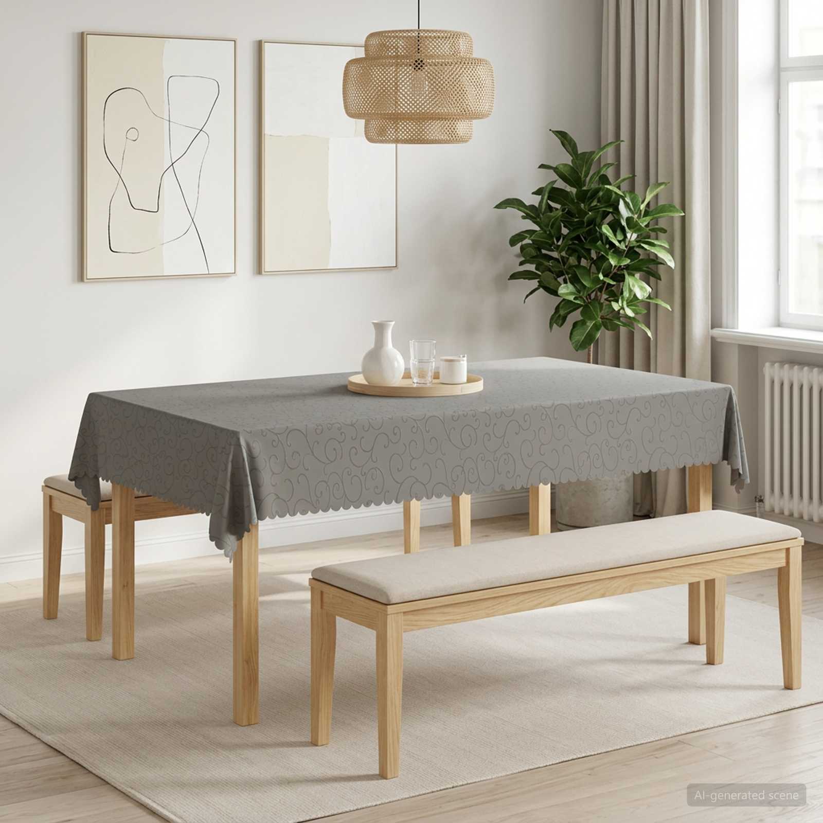 Tkanina za stol 5 kom. Pravokutni Svjetlosiva 110 x 180 cm