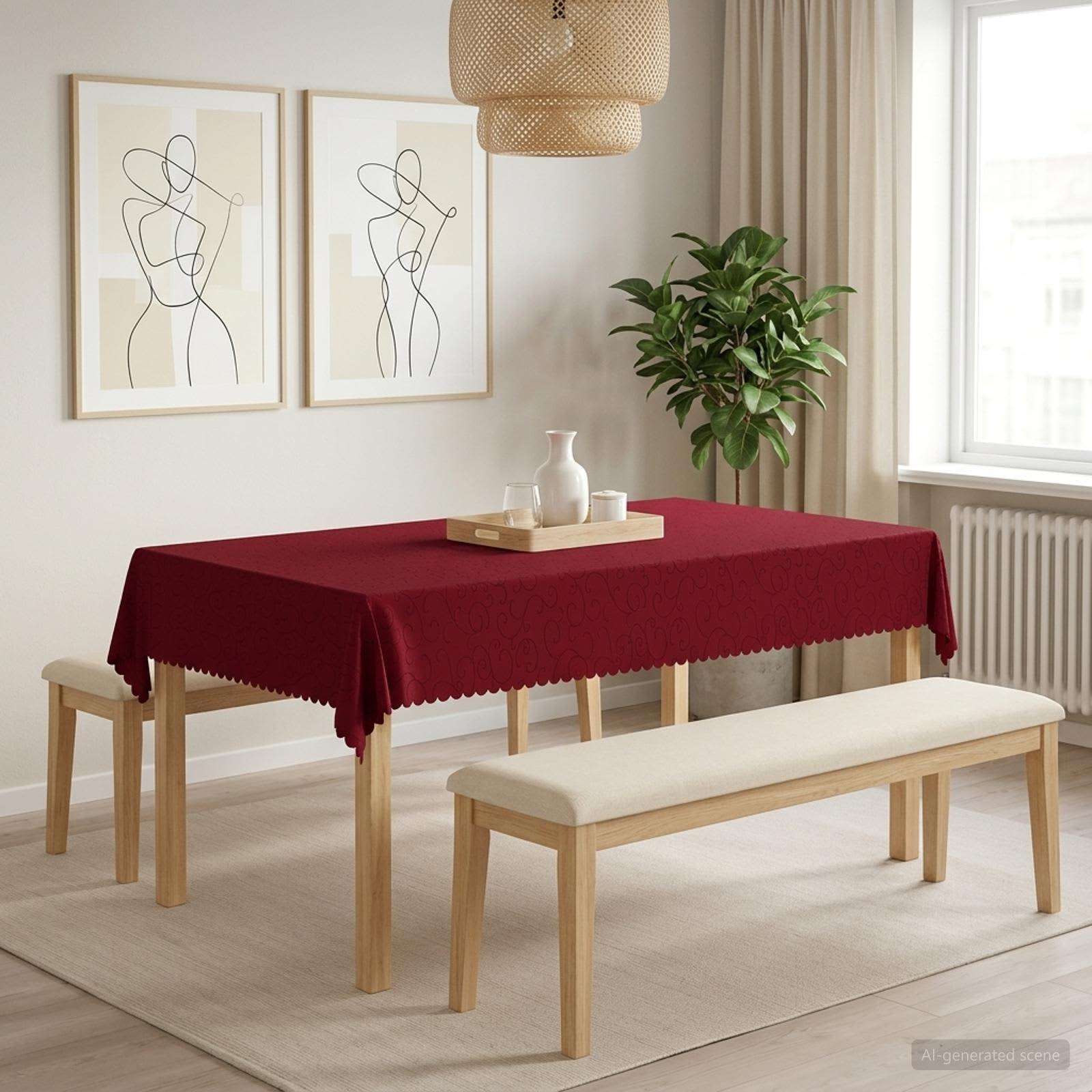 Tkanina za stol 5 kom. Pravokutni Vinska crvena 140 x 220 cm
