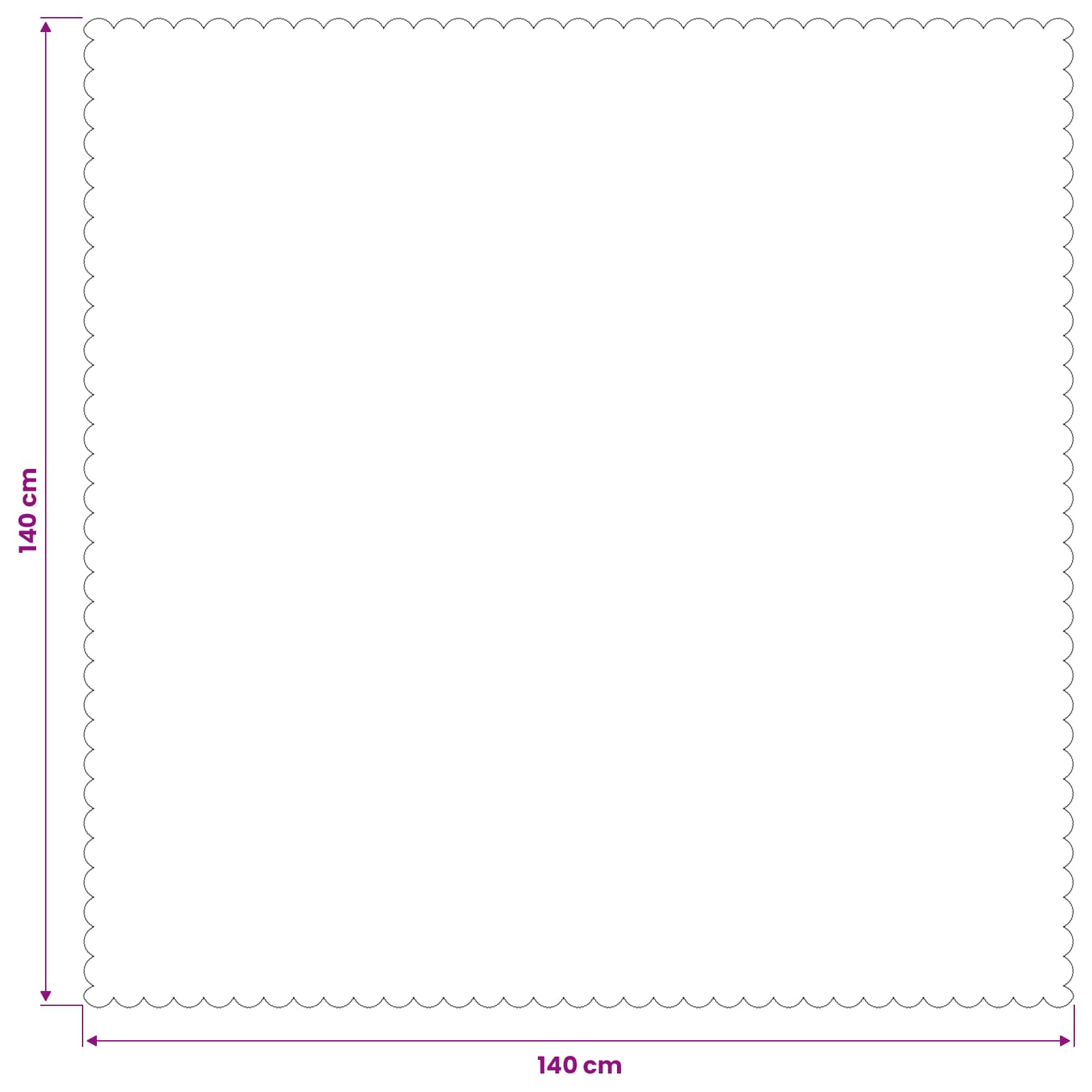 Tkanina za stol Pravokutni Bijela 140 x 140 cm