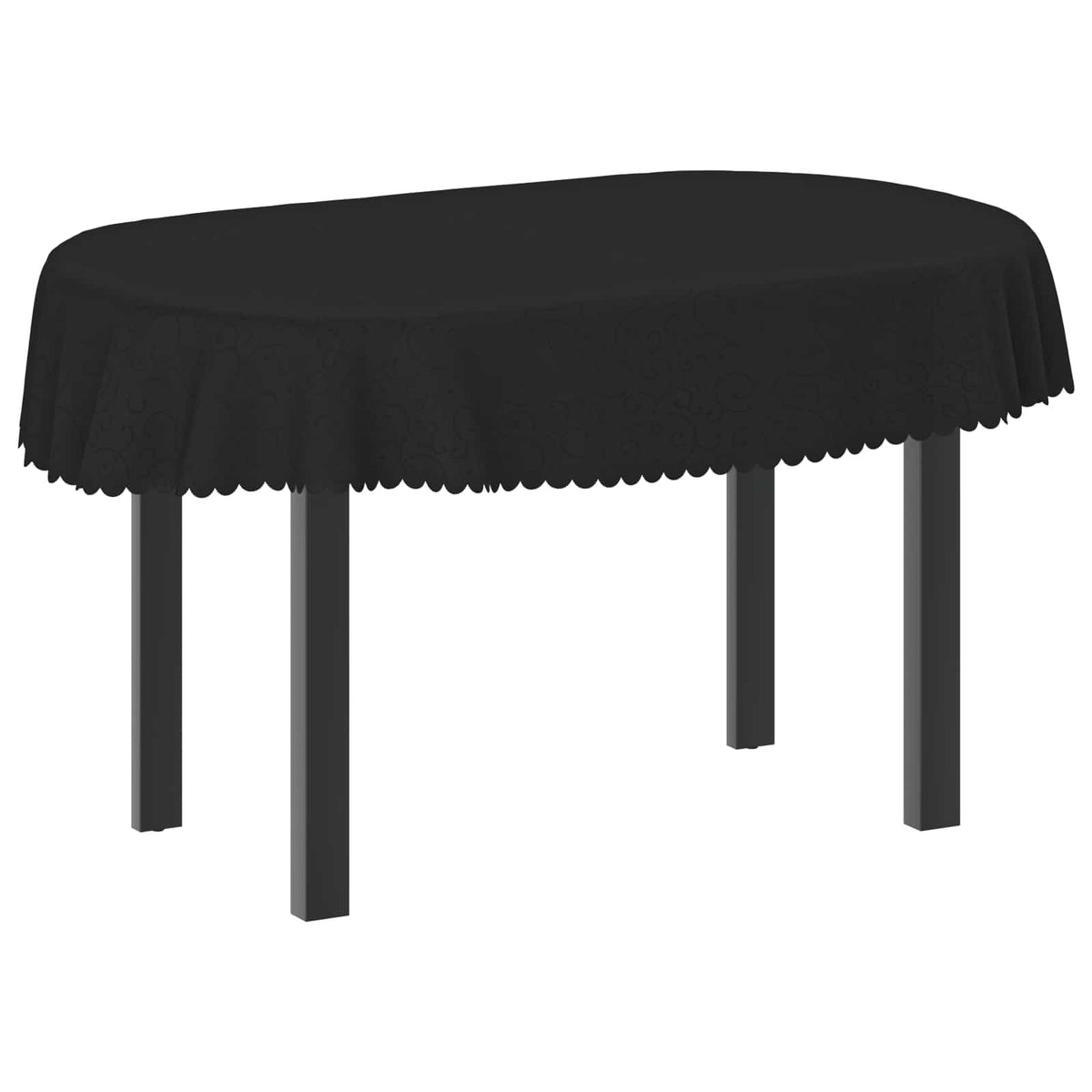 Tkanina za stol Ovalni Tamnosiva 130 x 180 cm