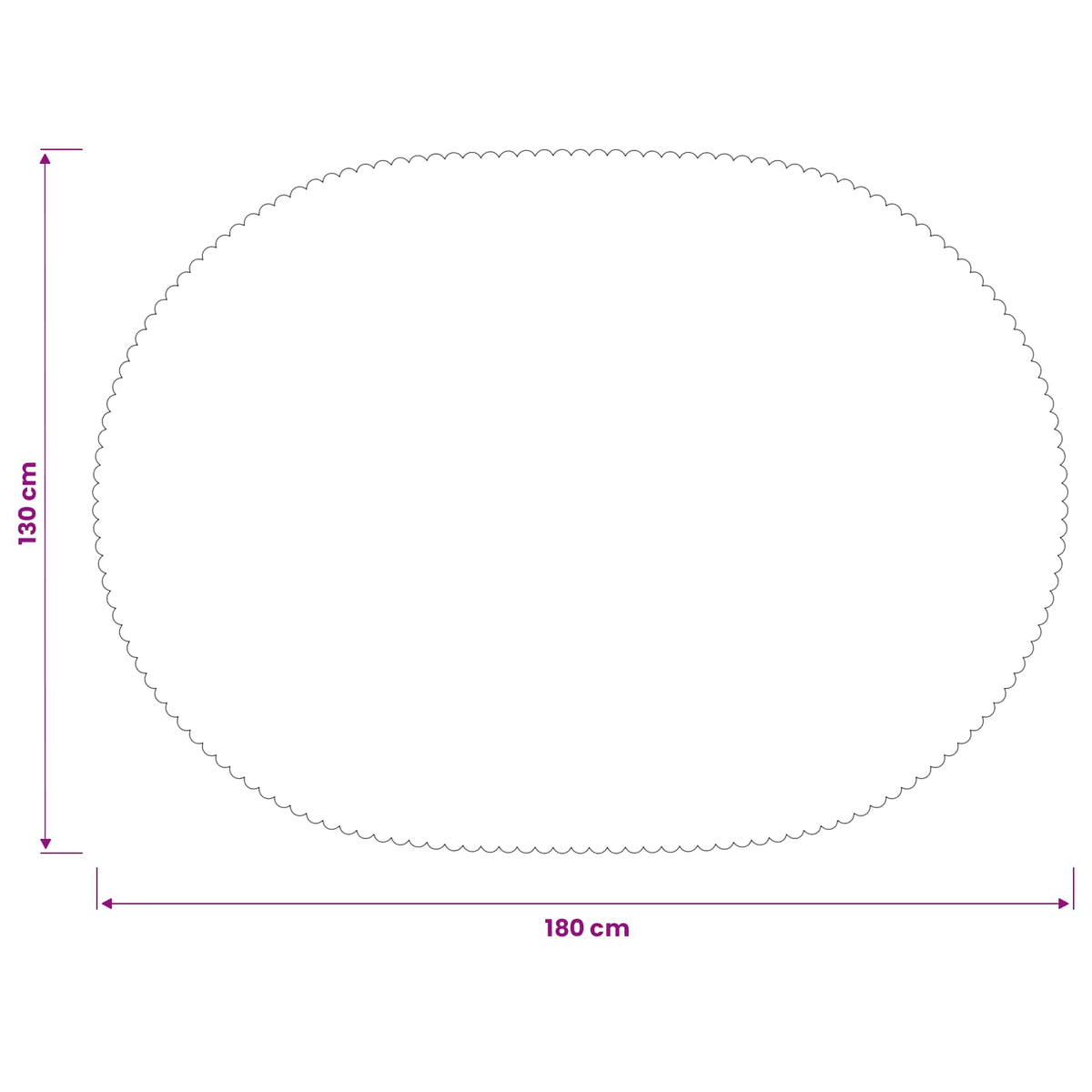Tkanina za stol Ovalni Tamnosiva 130 x 180 cm