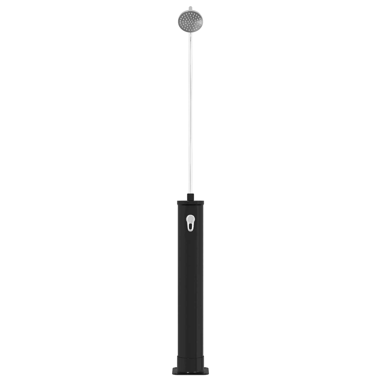 Solarni tuš s tuš glavom 20 l PVC, ABS, Legirani cink Crna