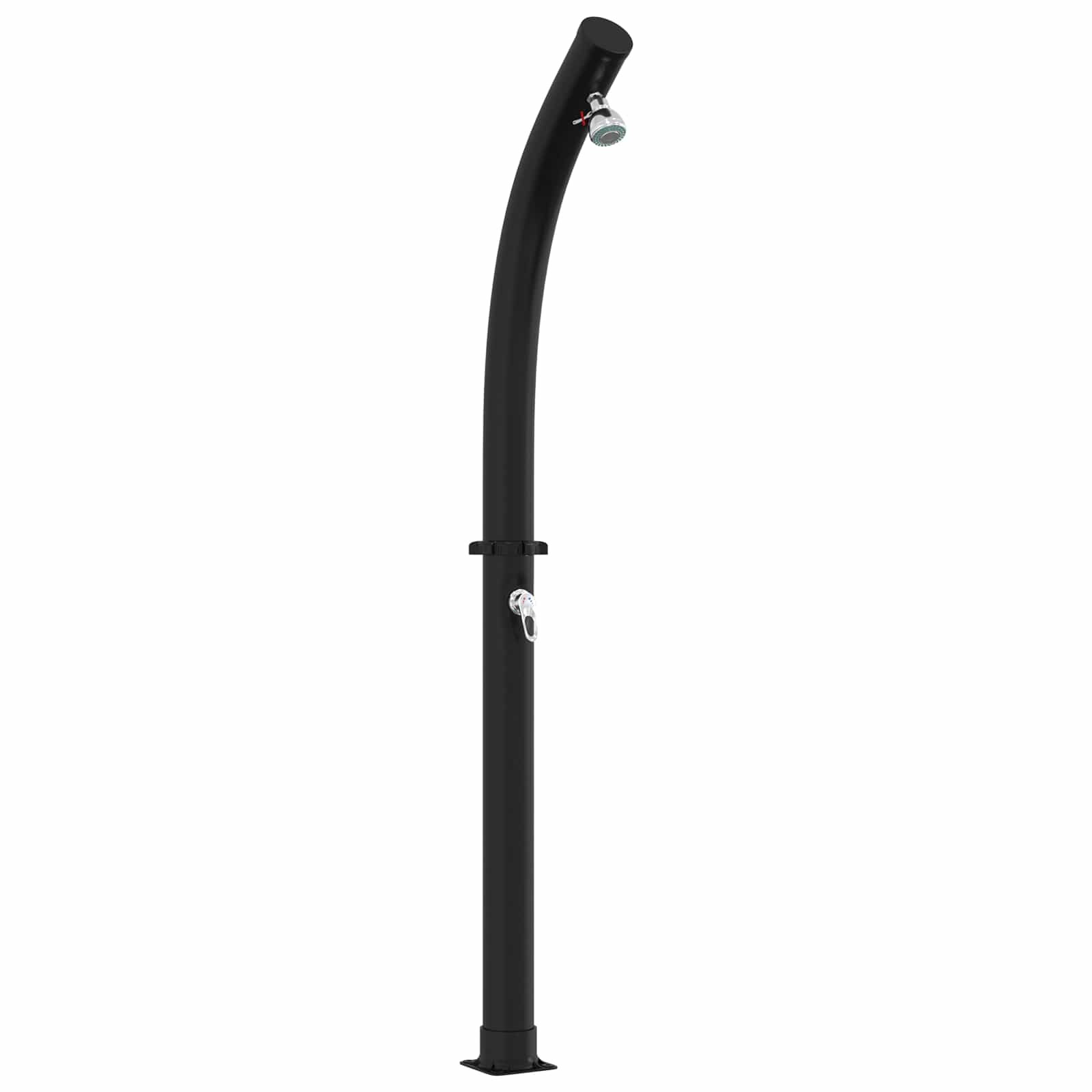 Solarni tuš s tušem glavom 20 l PVC, ABS, Legirani cink Crna