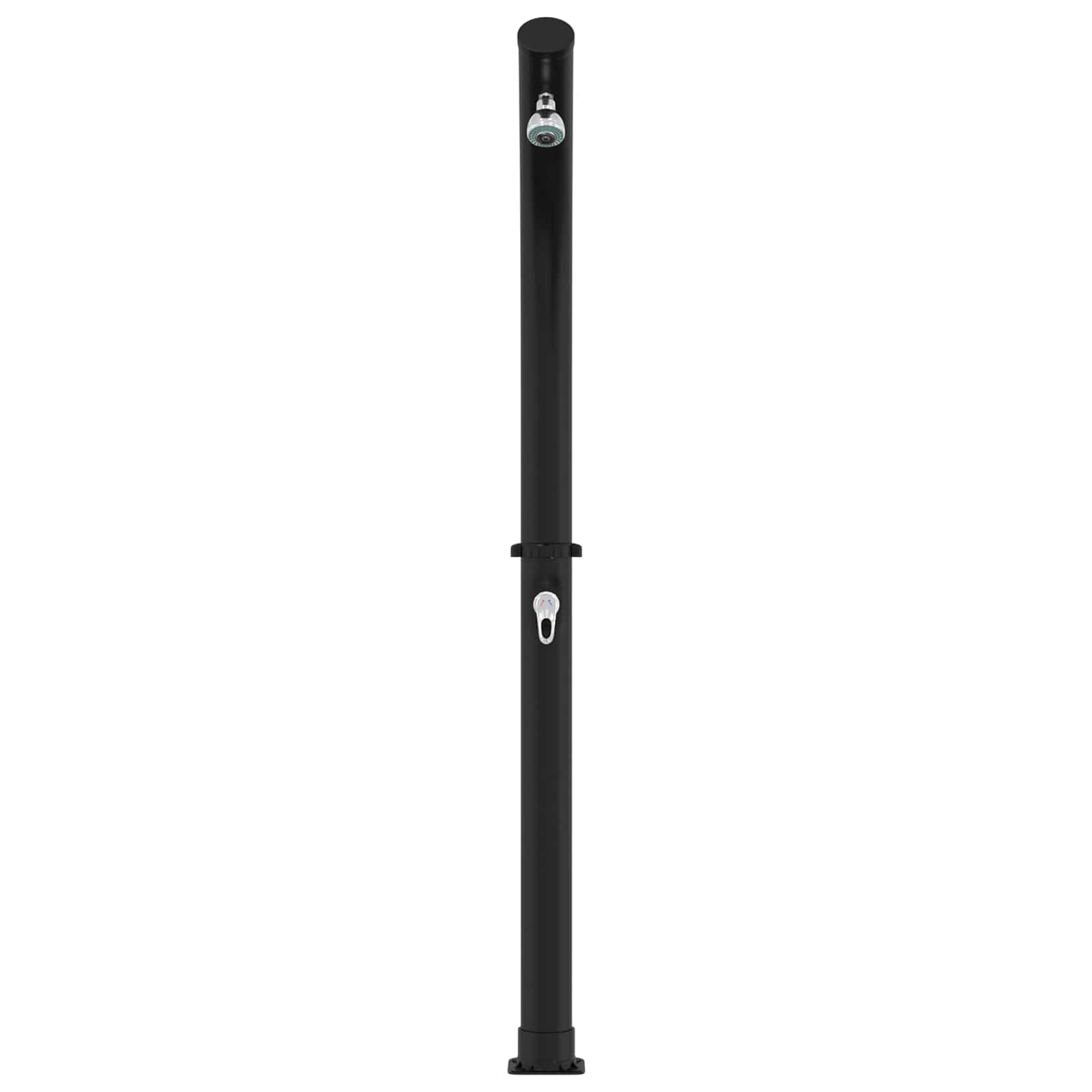 Solarni tuš s tušem glavom 20 l PVC, ABS, Legirani cink Crna