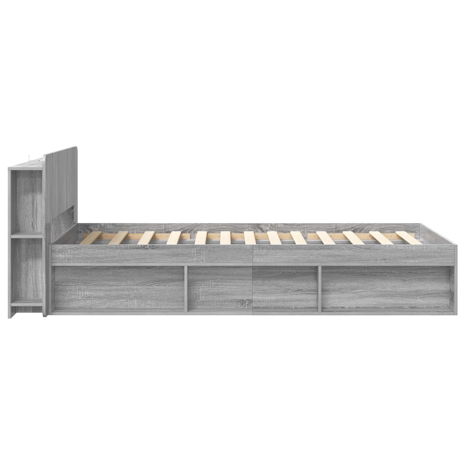 Okvir kreveta s pohranom s uzglavljem Siva Sonoma 80 x 200 cm