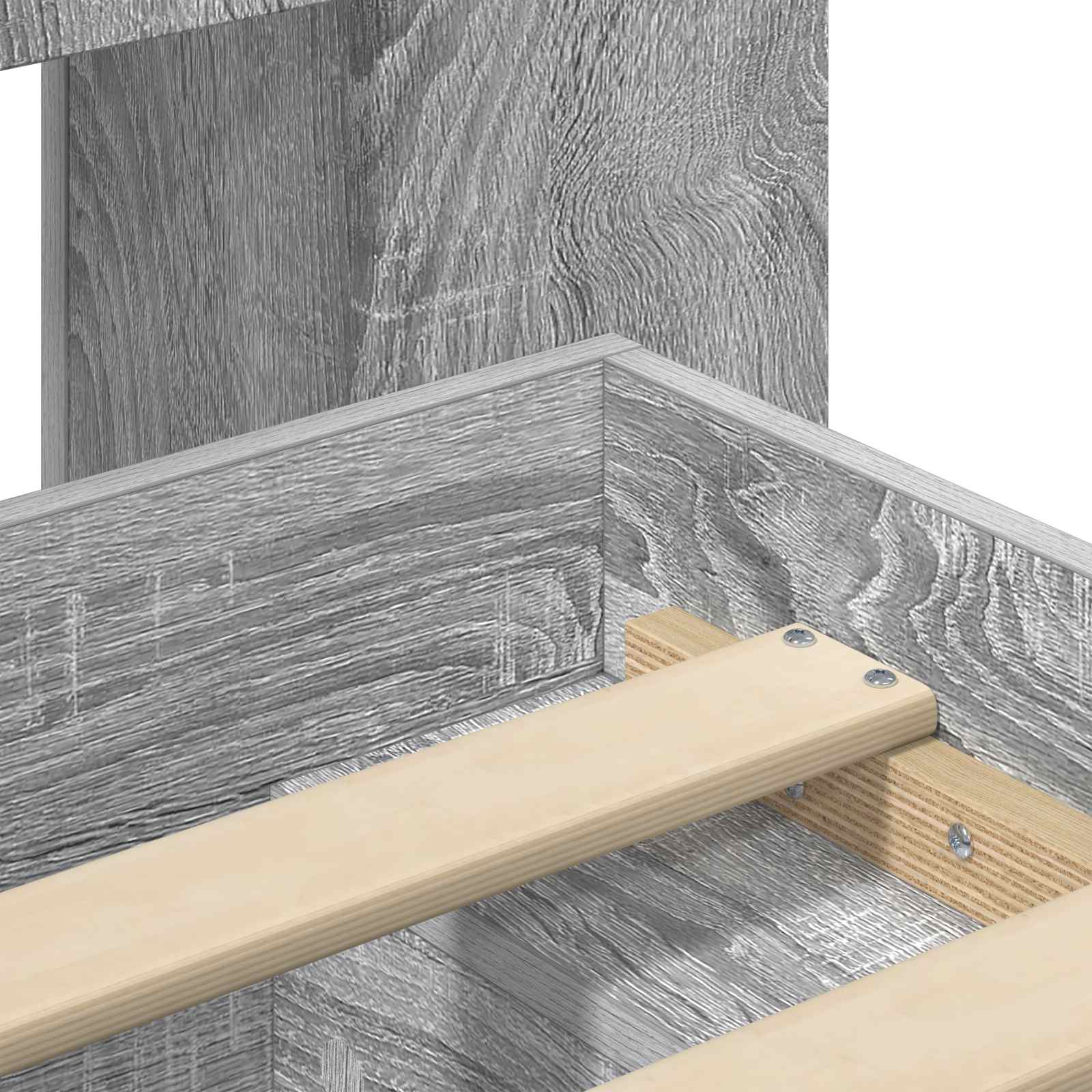 Okvir kreveta s pohranom s uzglavljem Siva Sonoma 100 x 200 cm