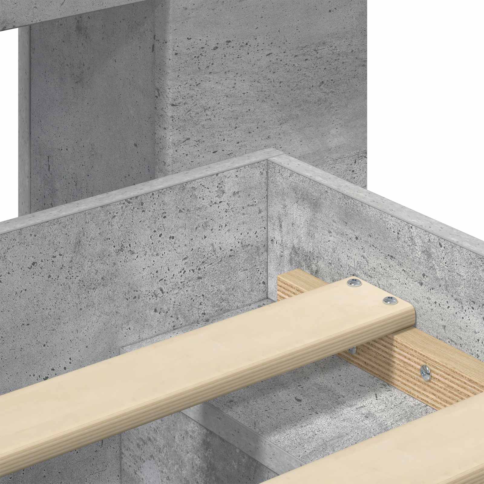 Okvir kreveta s pohranom s uzglavljem Betonska siva 90 x 200 cm