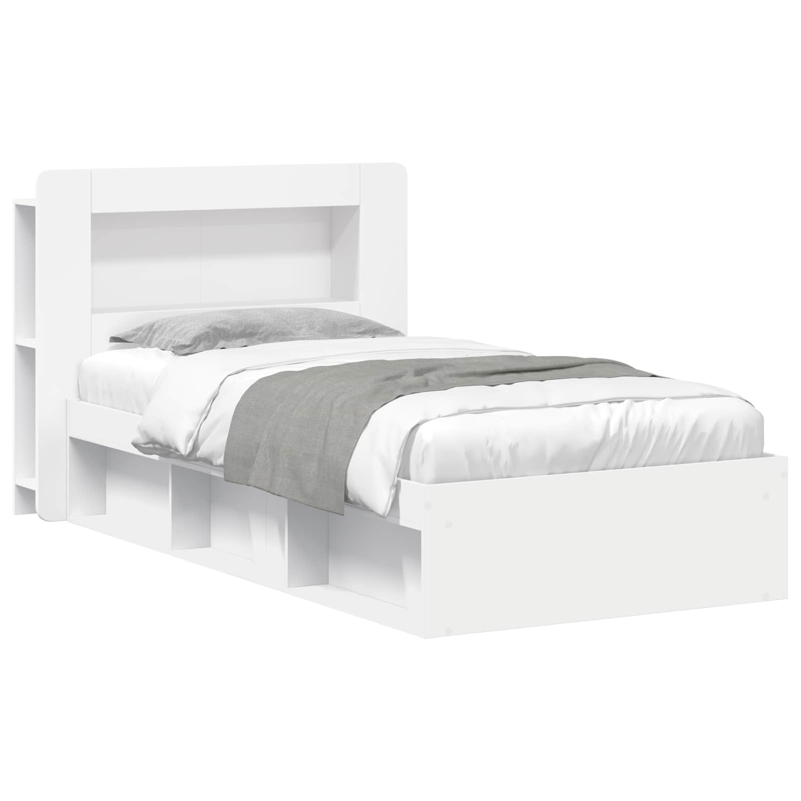 Okvir kreveta s pohranom Bijela 80 x 200 cm Konstruirano drvo