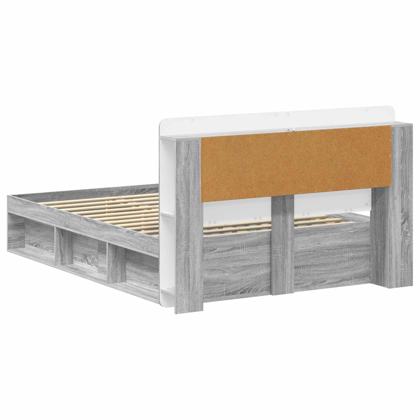 Okvir kreveta s pohranom s uzglavljem Siva Sonoma 140 x 190 cm