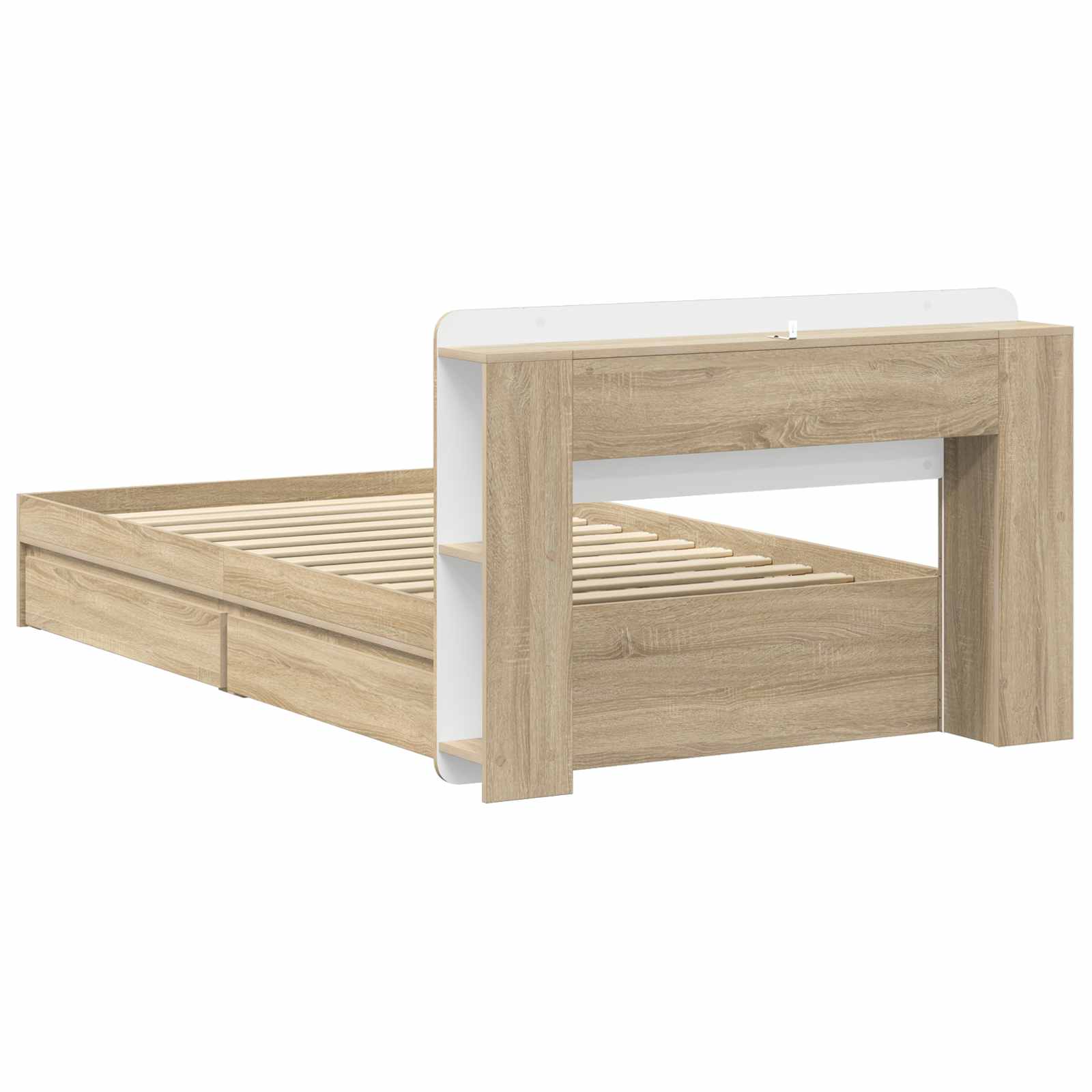 Okvir kreveta s pohranom s ladicama Hrast sonoma 90 x 200 cm