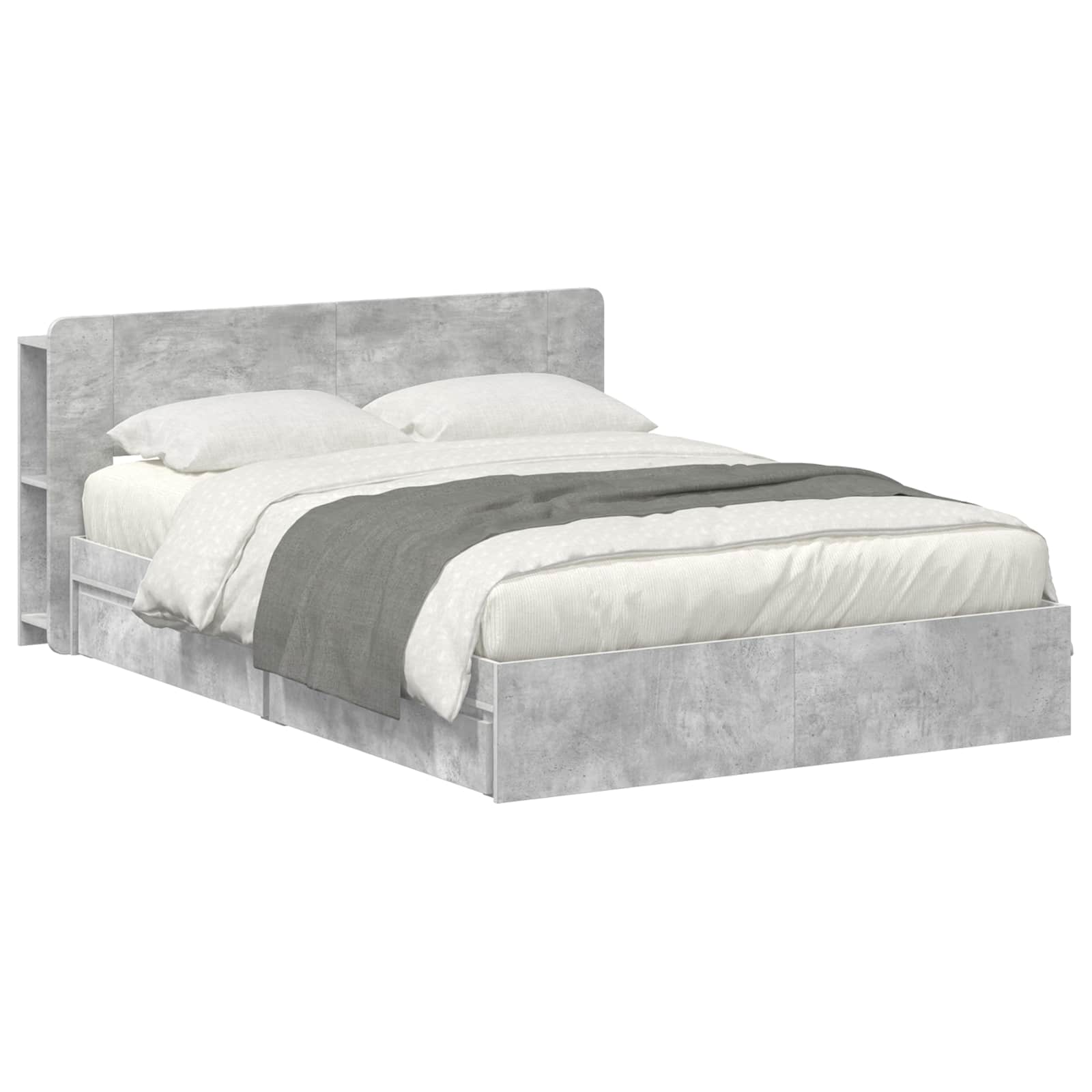 Okvir kreveta s pohranom s ladicama Betonska siva 150 x 200 cm