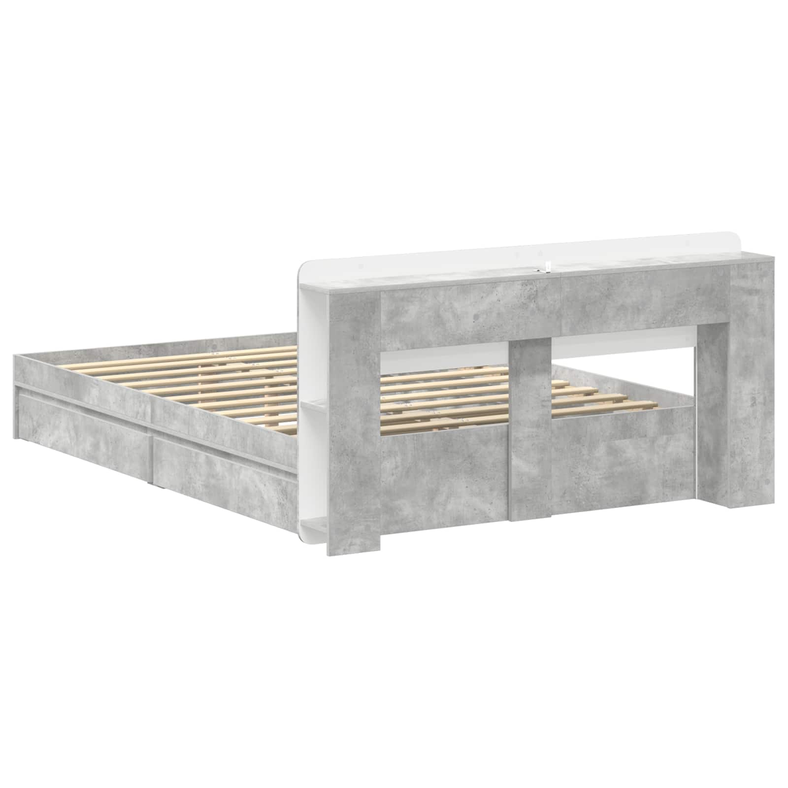 Okvir kreveta s pohranom s ladicama Betonska siva 150 x 200 cm