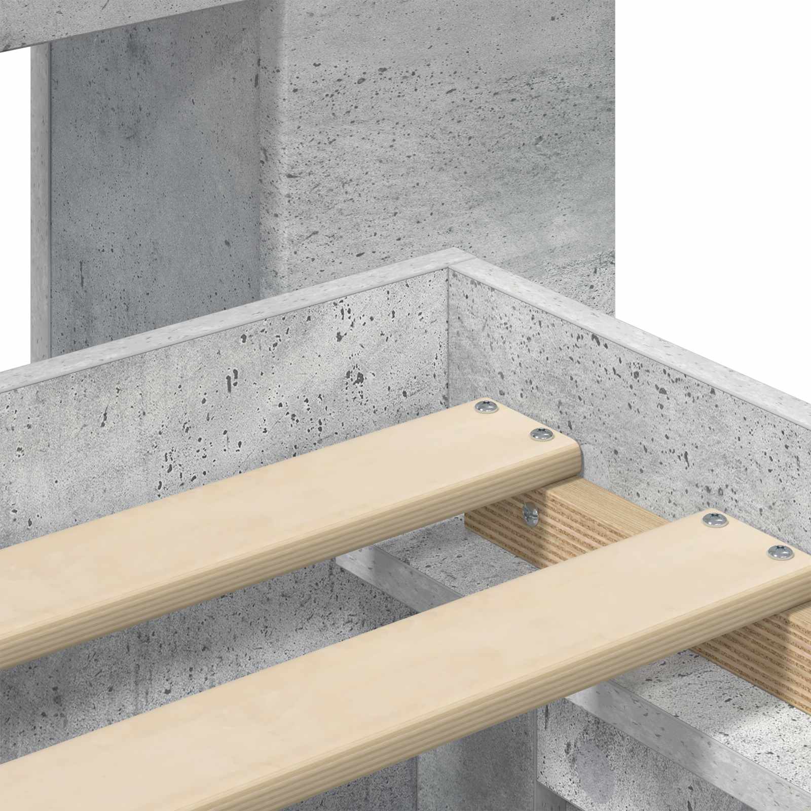 Okvir kreveta s pohranom s ladicama Betonska siva 75 x 190 cm