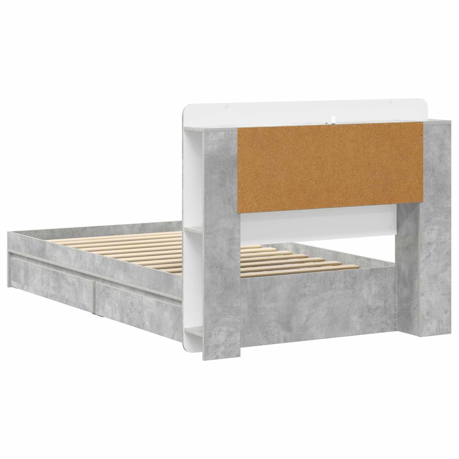 Okvir kreveta s pohranom s ladicama Betonska siva 75 x 190 cm