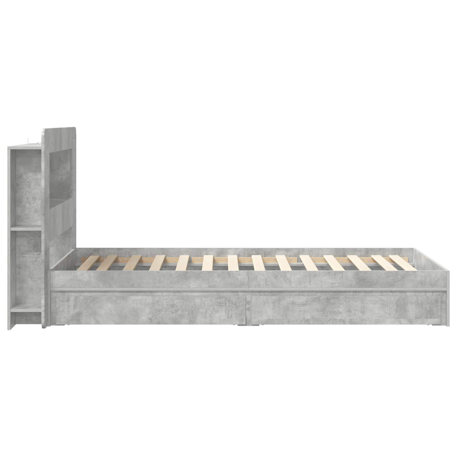 Okvir kreveta s pohranom s ladicama Betonska siva 75 x 190 cm