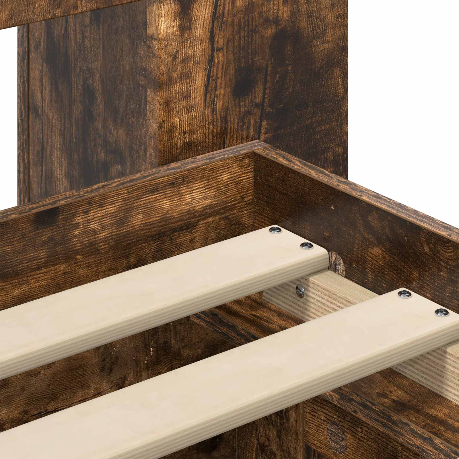 Okvir kreveta s pohranom s ladicama Dimljeni hrast 100 x 200 cm
