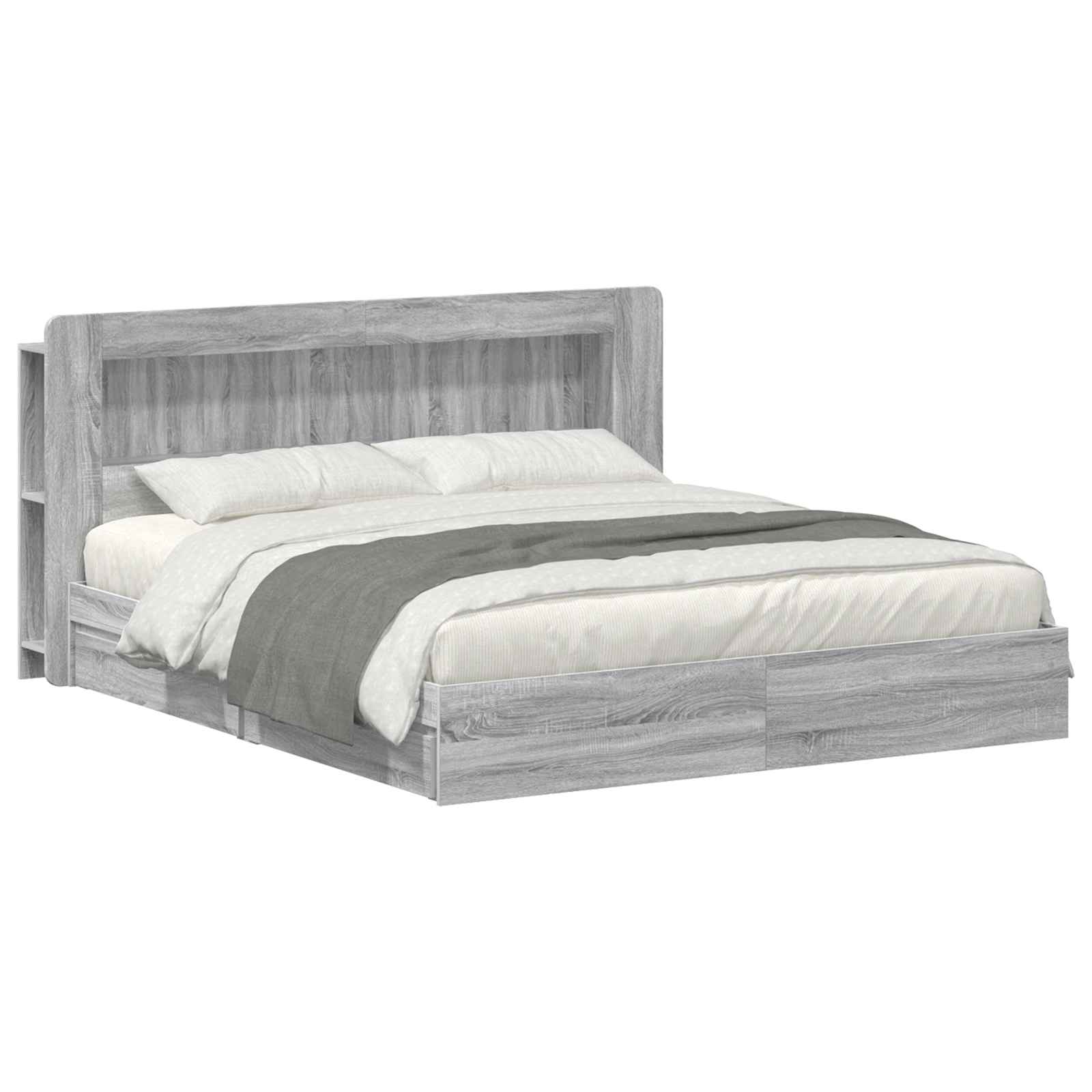 Okvir kreveta s pohranom s ladicama Siva Sonoma 180 x 200 cm
