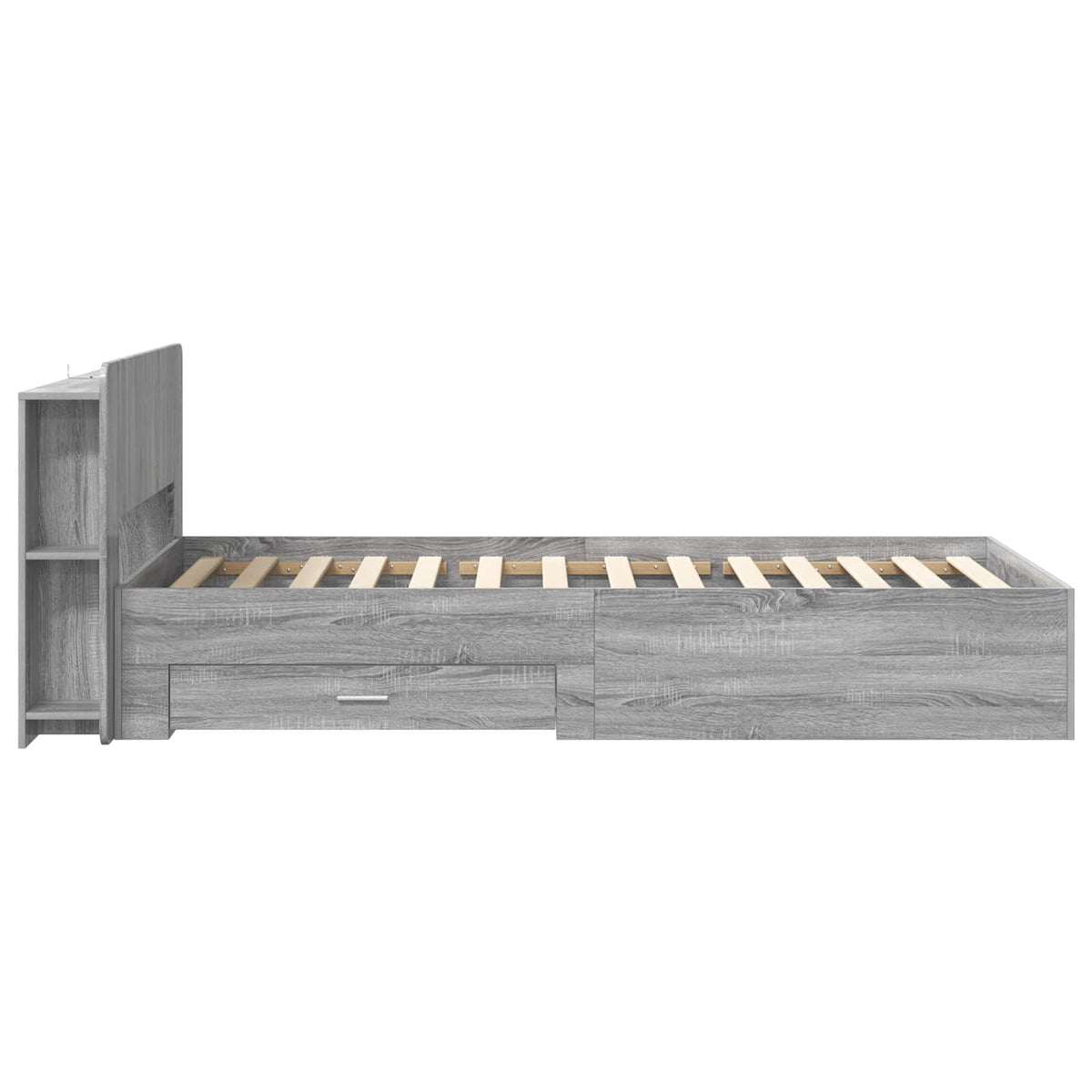 Okvir kreveta s pohranom s uzglavljem Siva Sonoma 75 x 190 cm