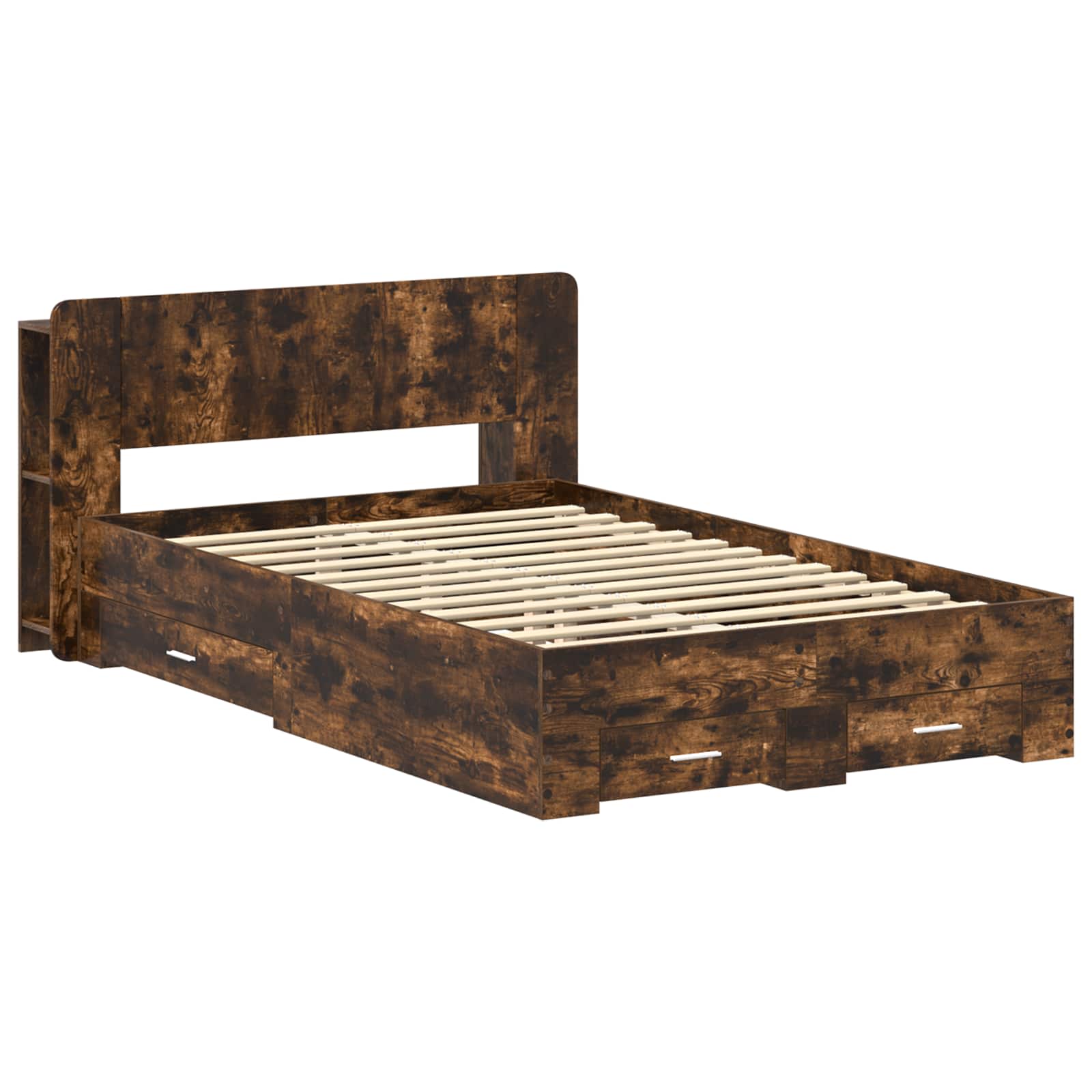 Okvir kreveta s pohranom Dimljeni hrast 120 x 190 cm