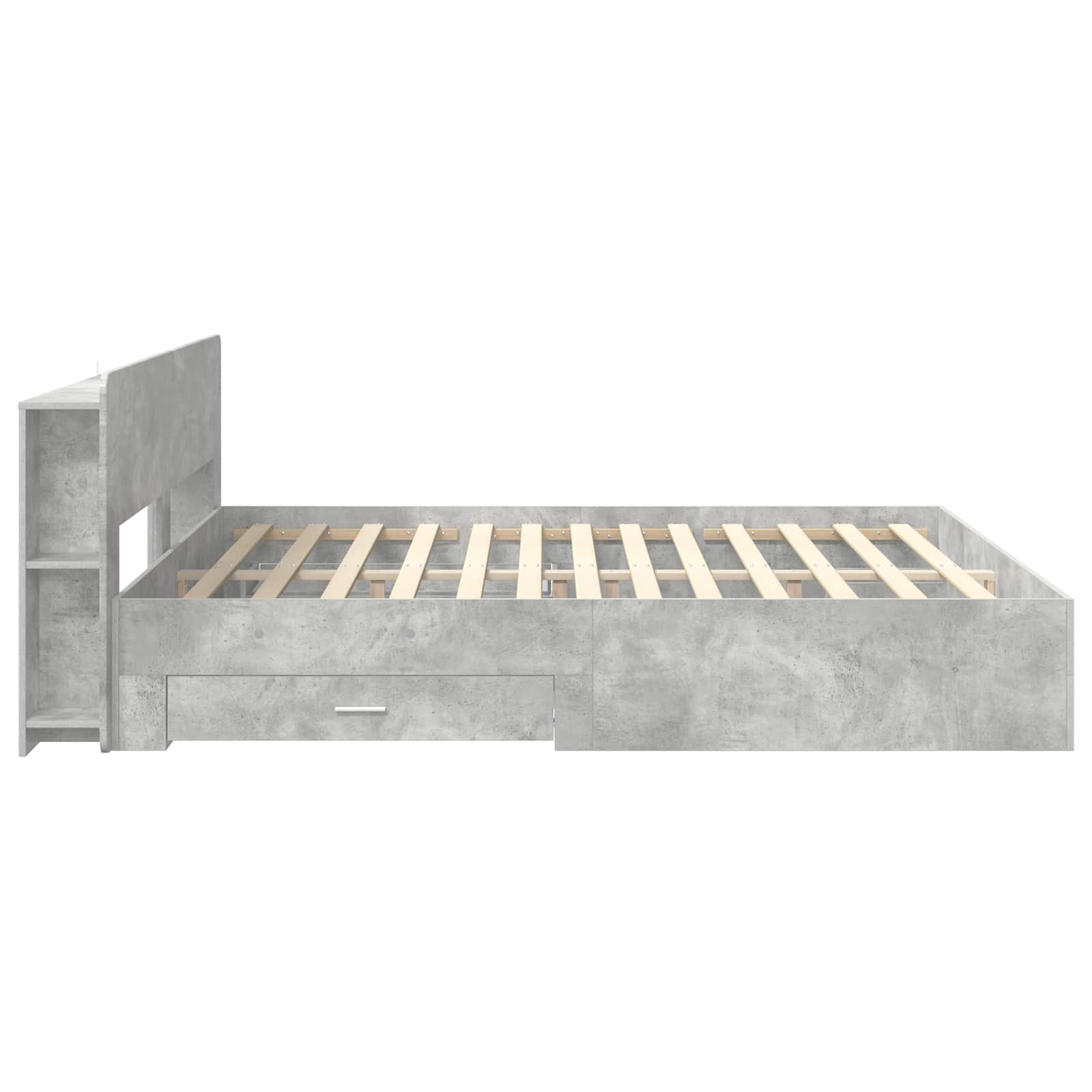 Okvir kreveta s pohranom Betonska siva 200 x 200 cm
