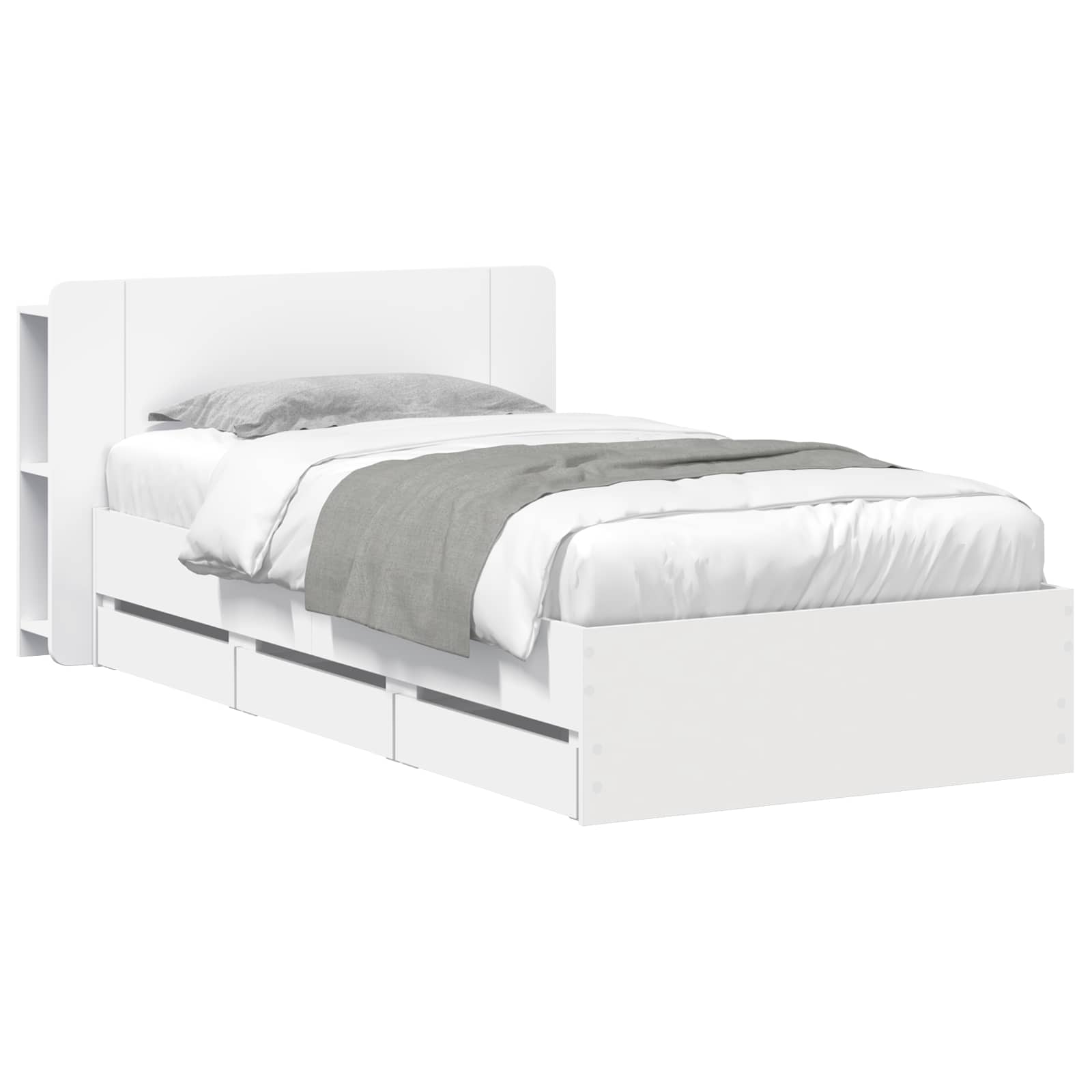 Okvir kreveta s pohranom Bijela 80 x 200 cm Konstruirano drvo