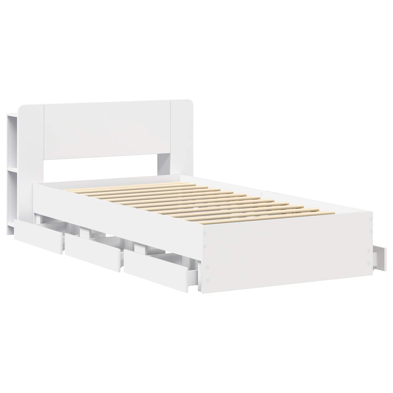 Okvir kreveta s pohranom Bijela 80 x 200 cm Konstruirano drvo