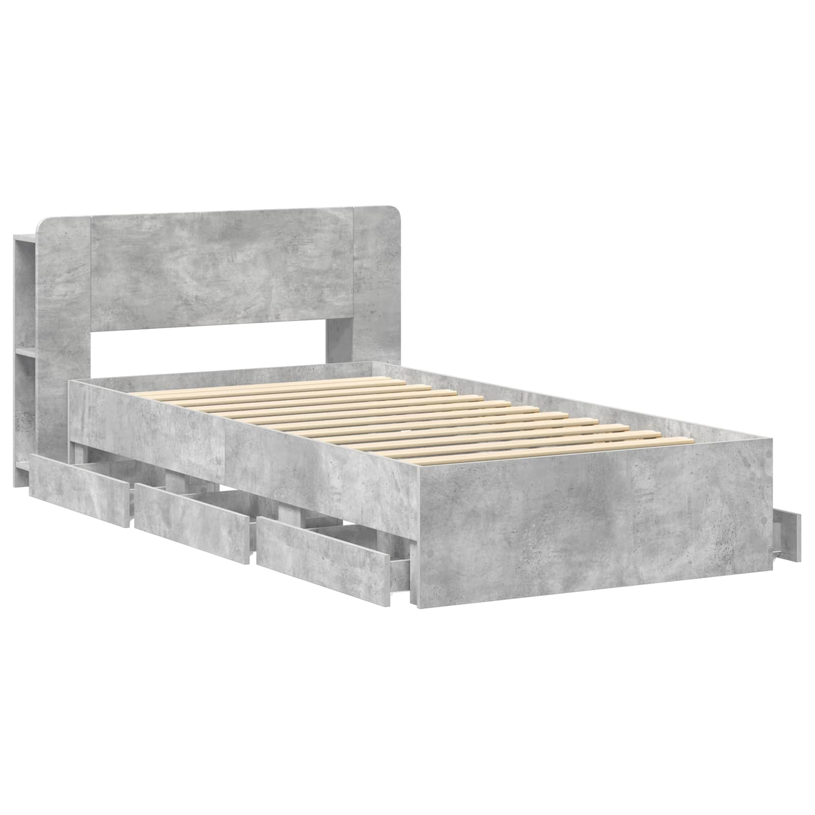 Okvir kreveta s pohranom s ladicama Betonska siva 90 x 190 cm