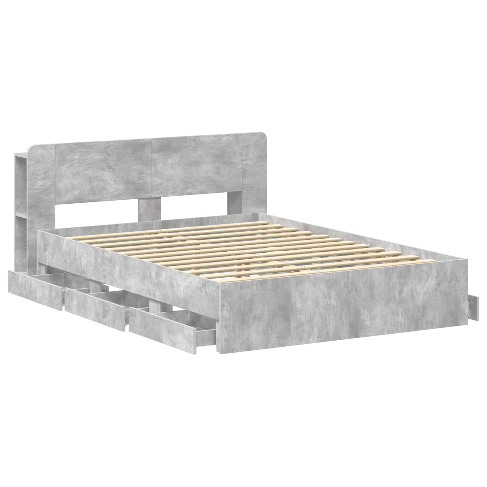 Okvir kreveta s pohranom s ladicama Betonska siva 150 x 200 cm