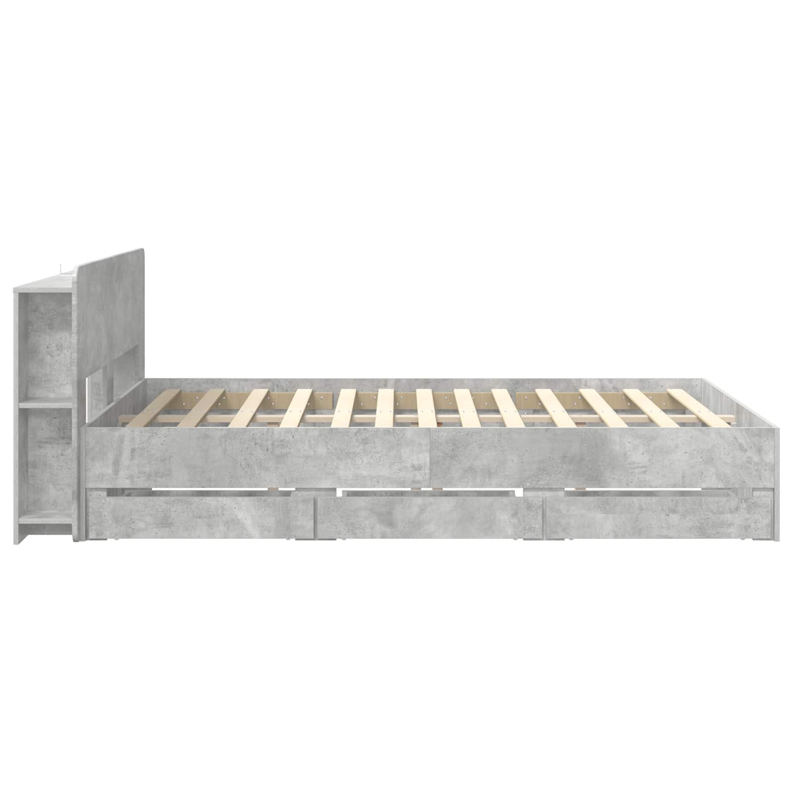Okvir kreveta s pohranom s ladicama Betonska siva 150 x 200 cm