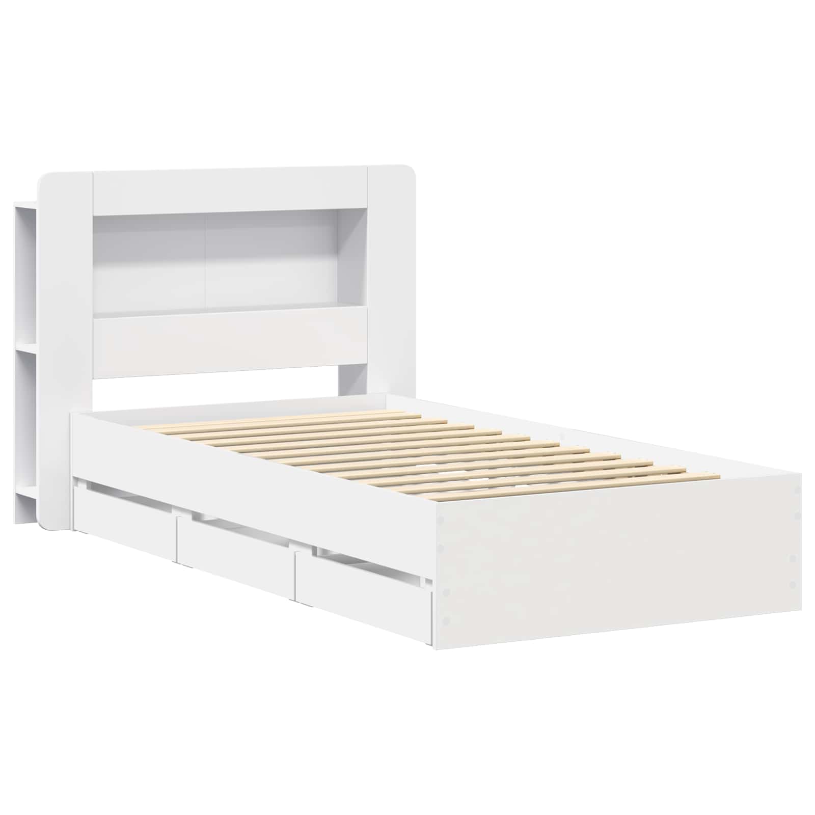 Okvir kreveta s pohranom Bijela 80 x 200 cm Konstruirano drvo