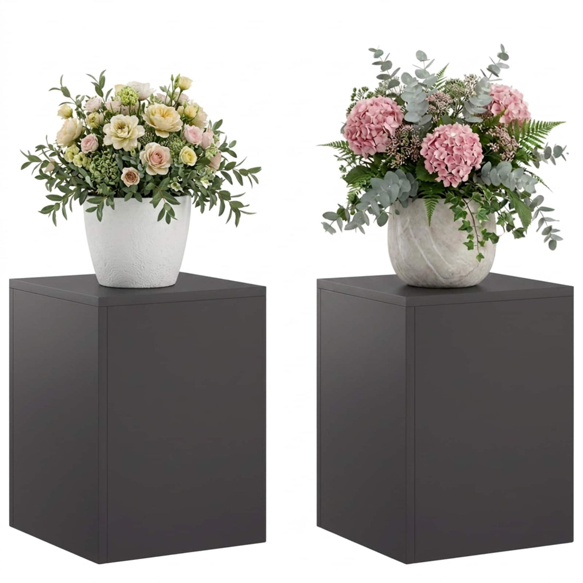 Stalak za biljke 2 pcs Crna 30 x 30 x 40 cm Čelik