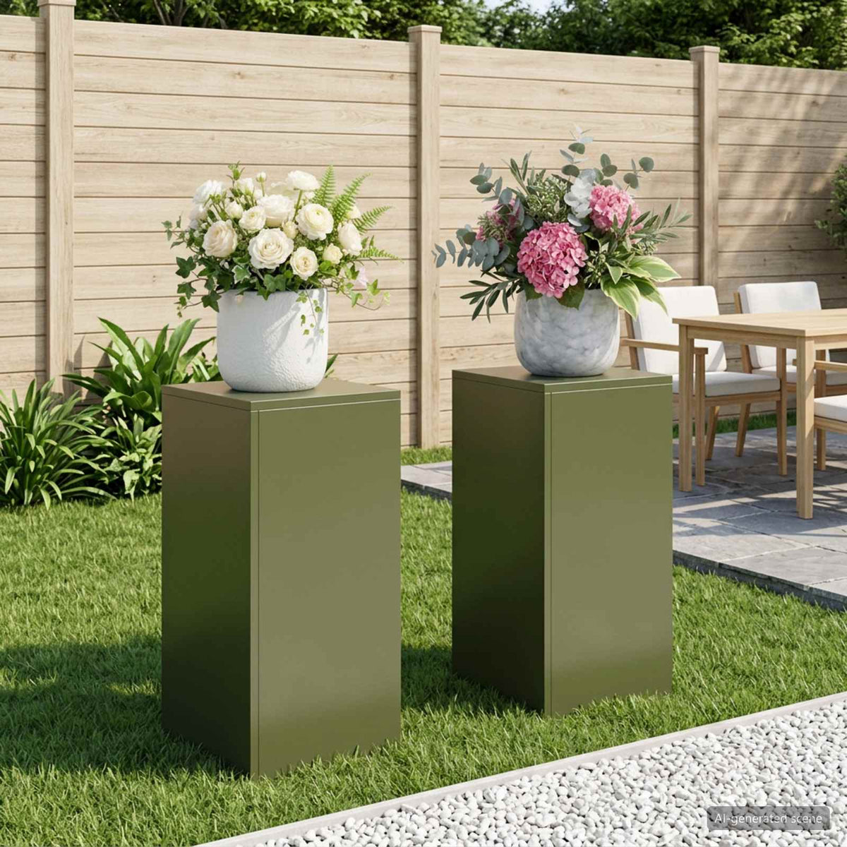 Stalak za biljke 2 pcs Maslinastozelena 30 x 30 x 60 cm Čelik