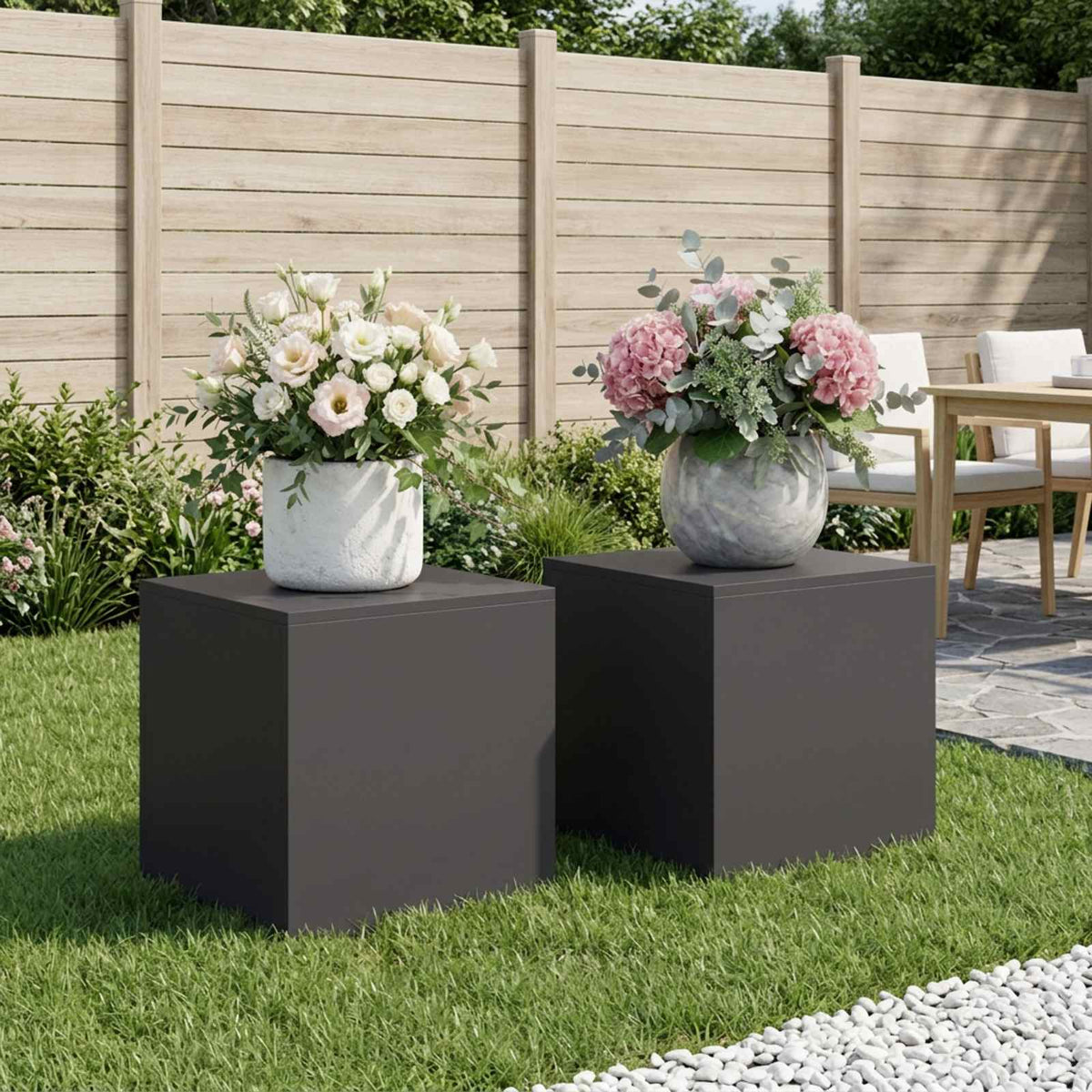 Stalak za biljke 2 pcs Crna 40 x 40 x 40 cm Čelik