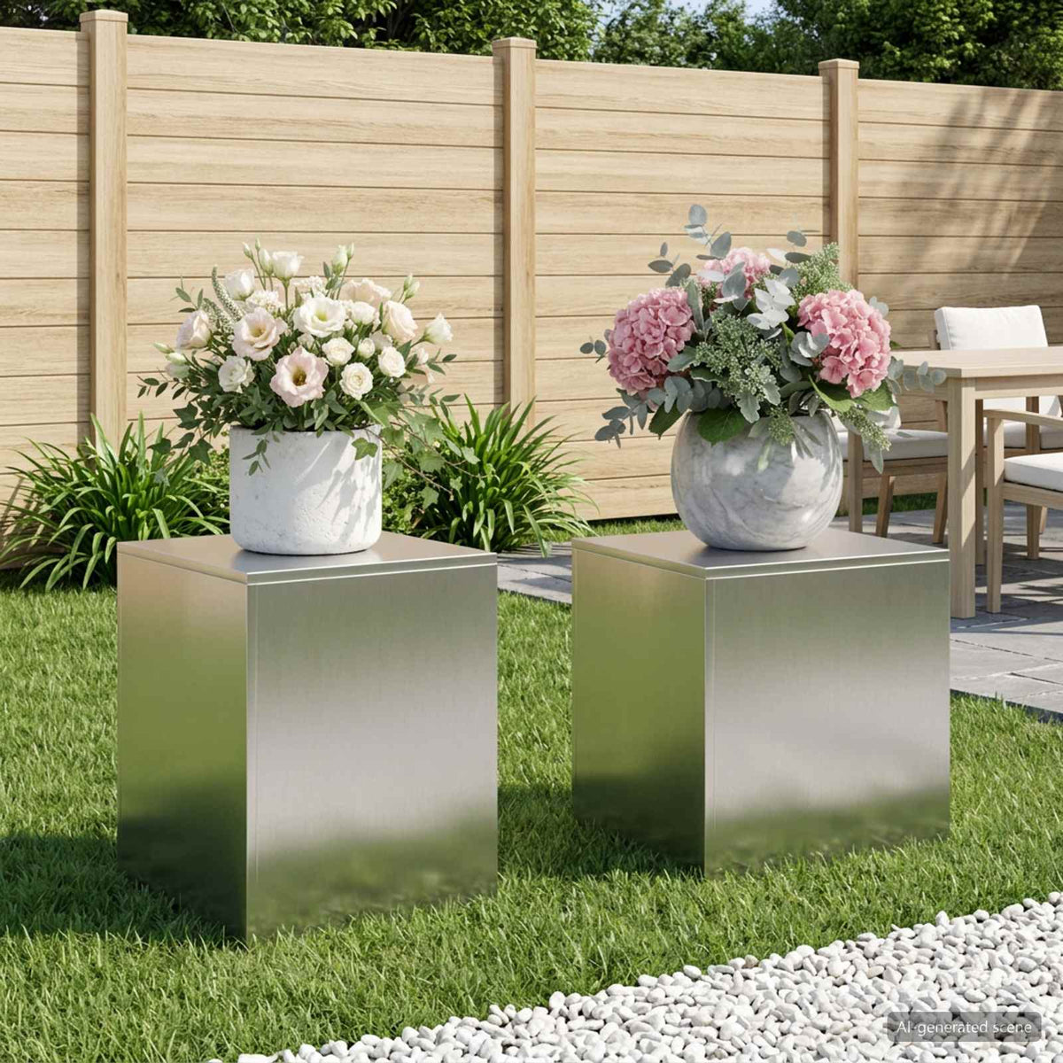 Stalak za biljke 2 pcs Srebrna 40 x 40 x 40 cm Čelik