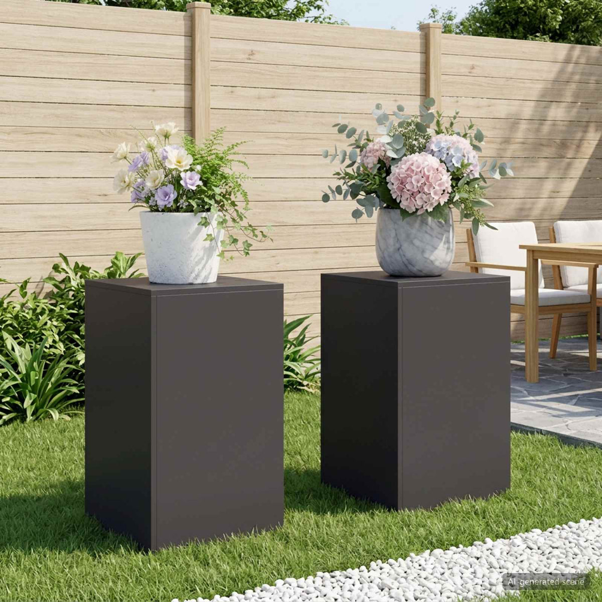 Stalak za biljke 2 pcs Crna 40 x 40 x 60 cm Čelik