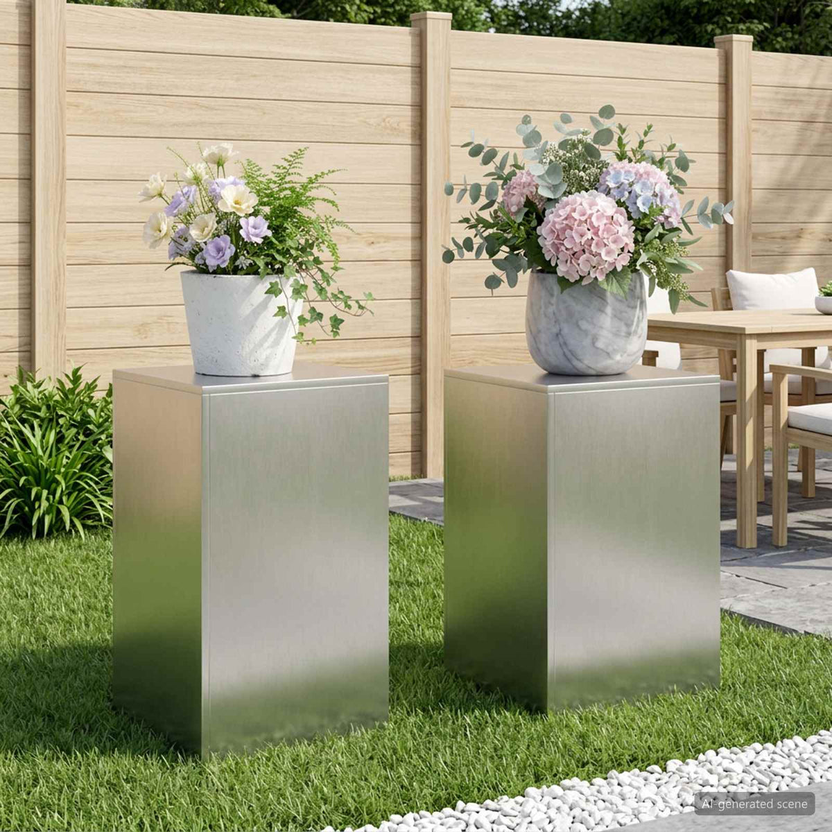 Stalak za biljke 2 pcs Srebrna 40 x 40 x 60 cm Čelik