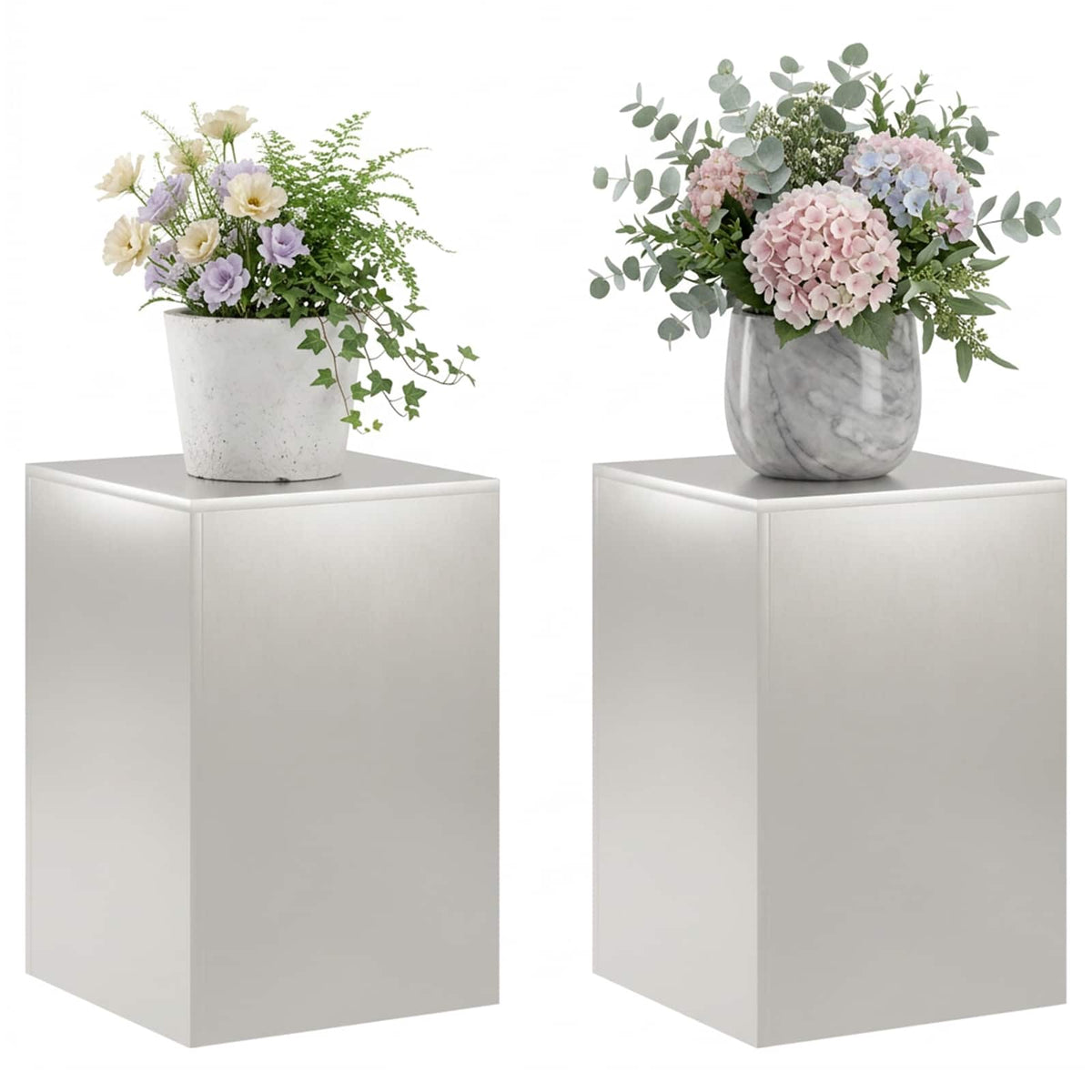 Stalak za biljke 2 pcs Srebrna 40 x 40 x 60 cm Čelik