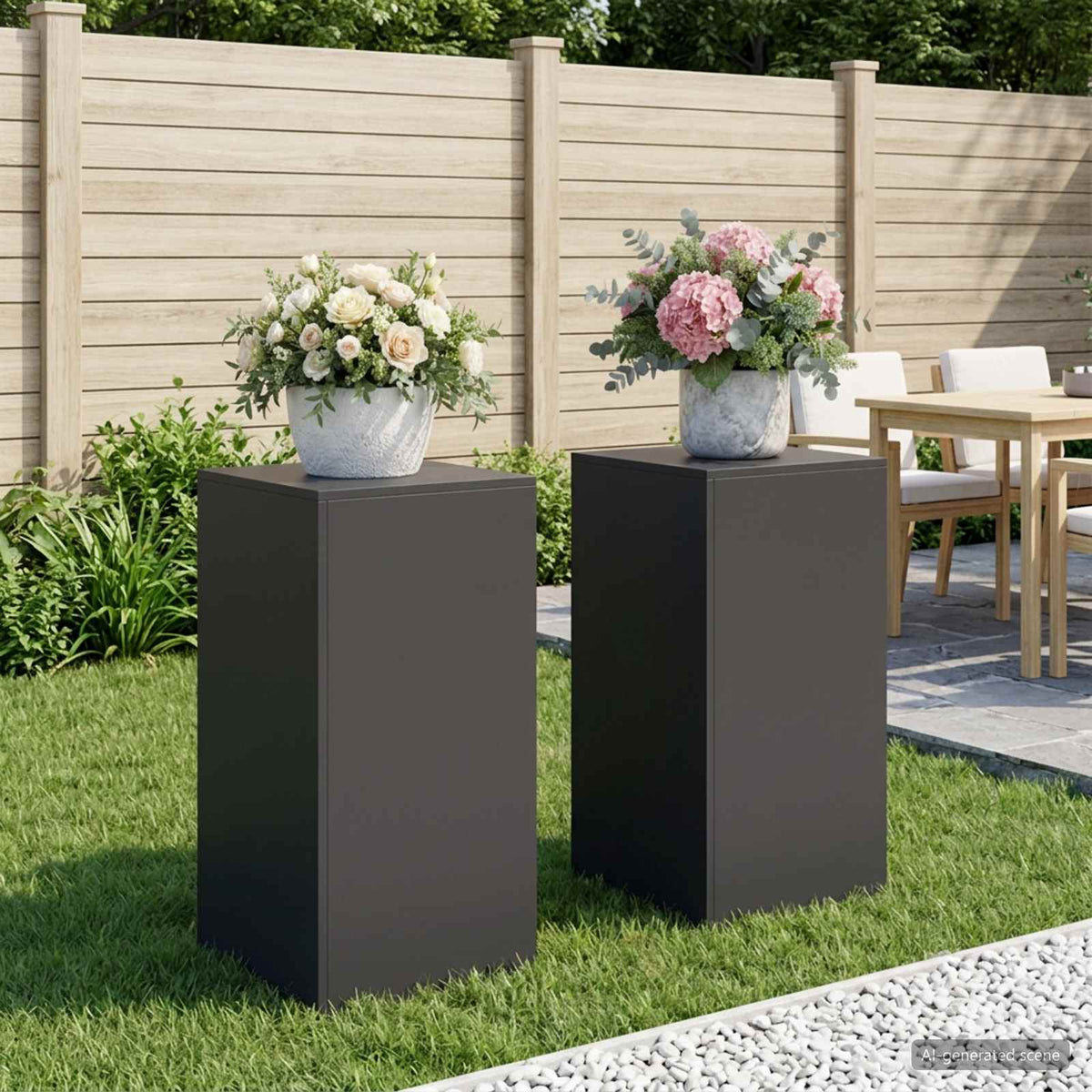 Stalak za biljke 2 pcs Crna 40 x 40 x 80 cm Čelik