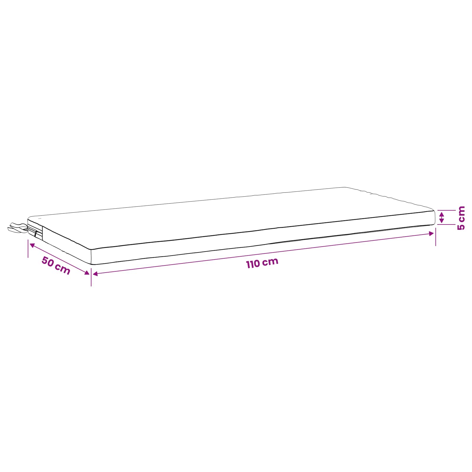 Jastučić za klupu SOEST 100% poliester Crvena 110 x 50 x 5 cm