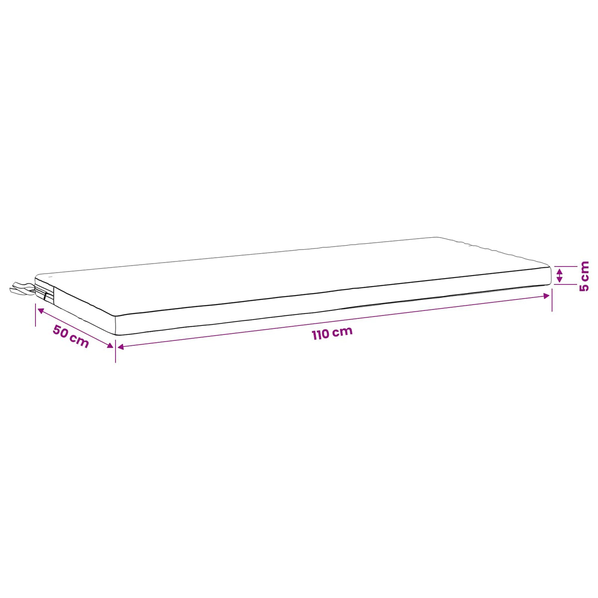 Jastučić za klupu SOEST 100% poliester Crvena 110 x 50 x 5 cm